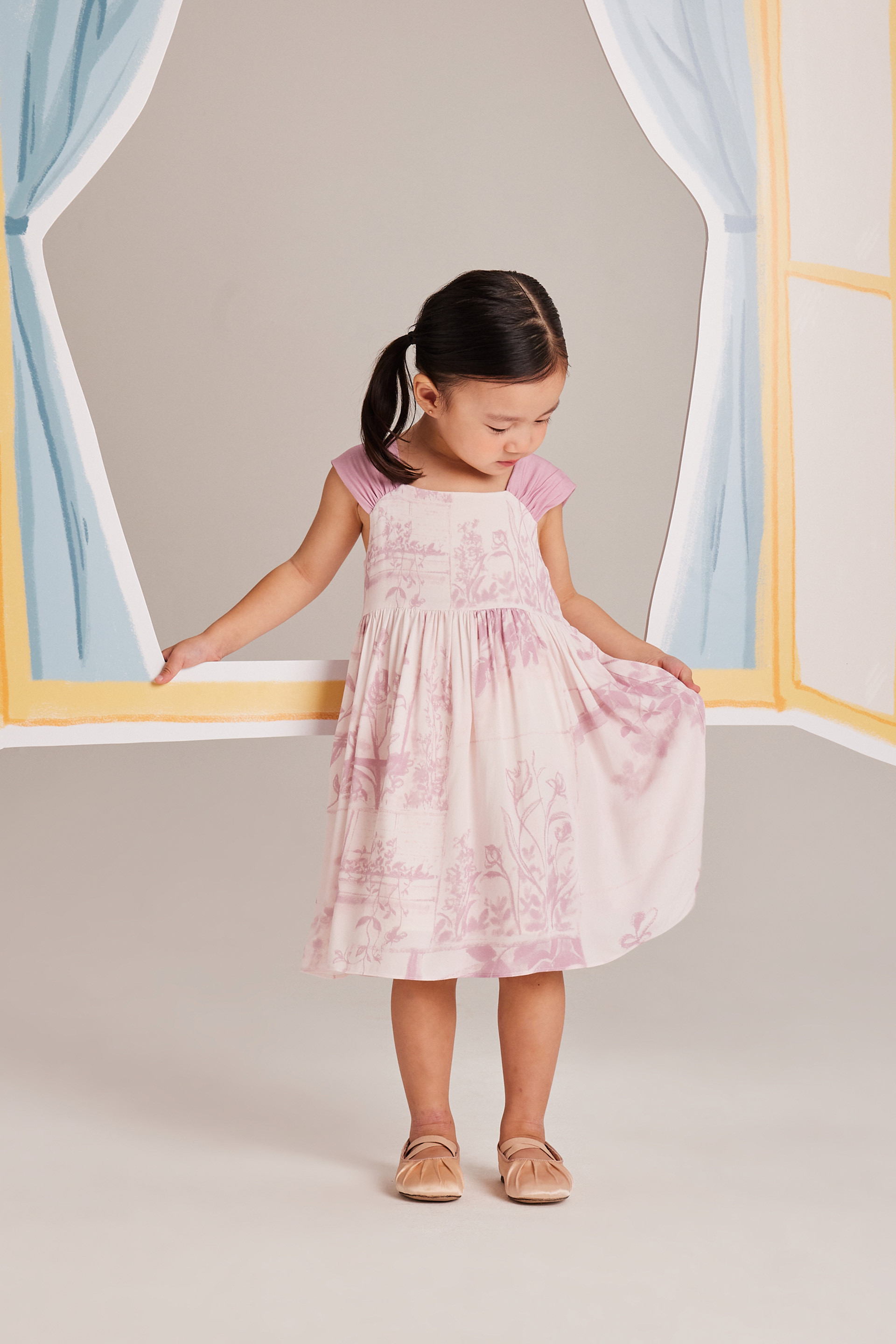 View Gathered-Sleeve Dress