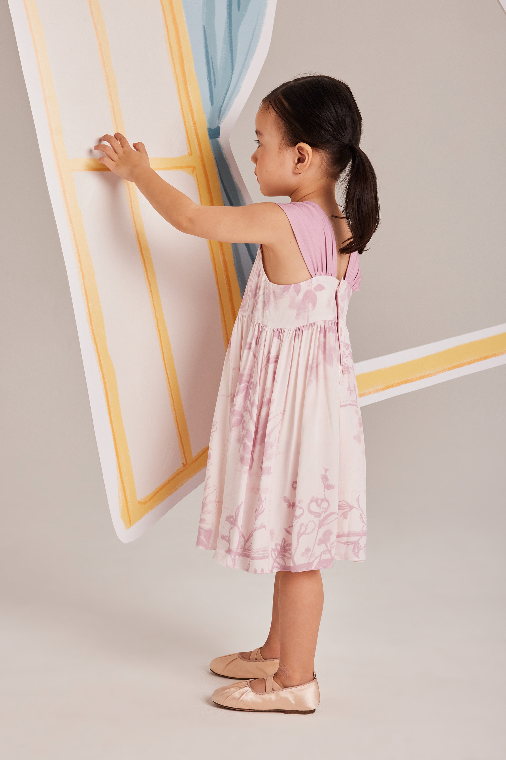 View Gathered-Sleeve Dress