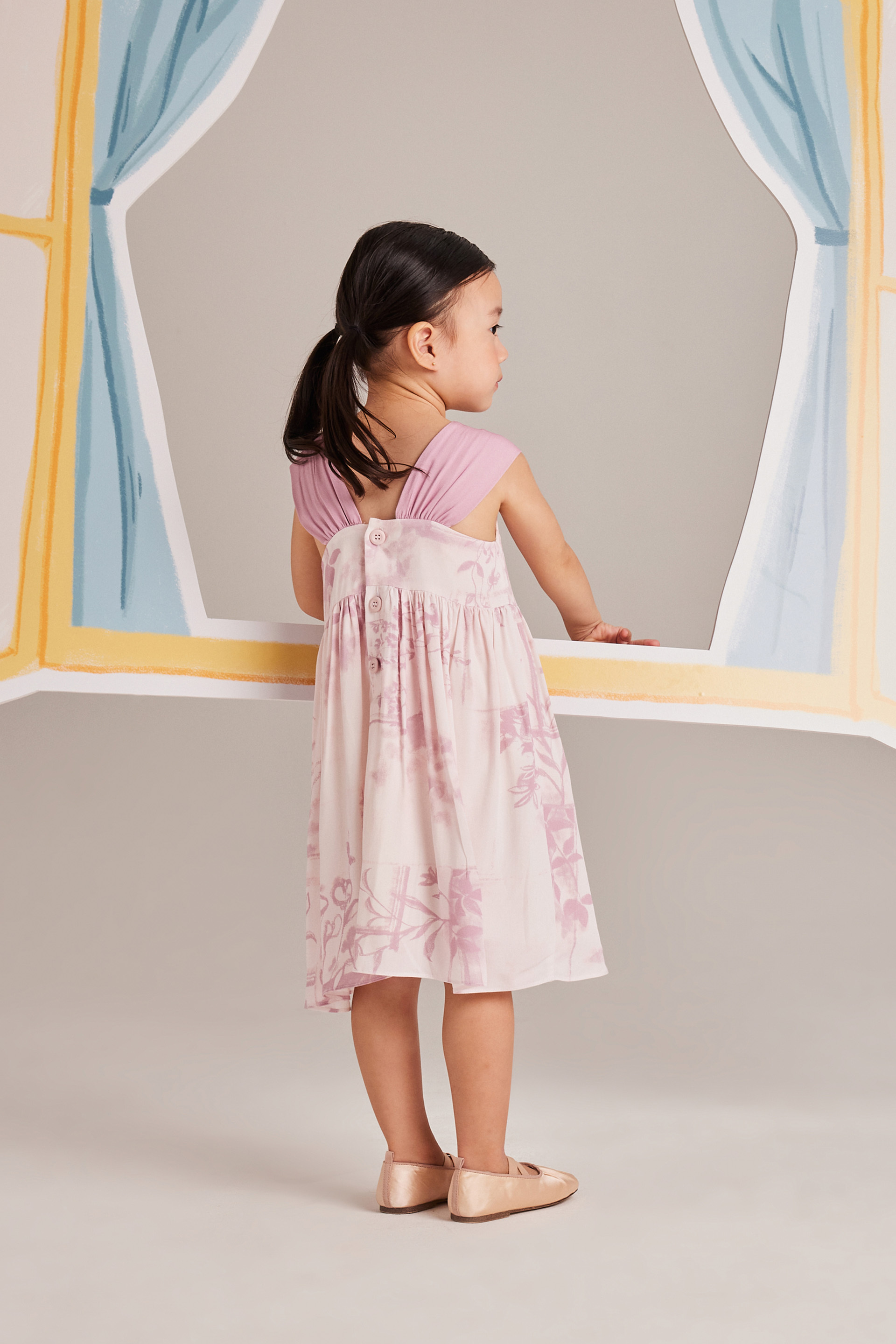 View Gathered-Sleeve Dress