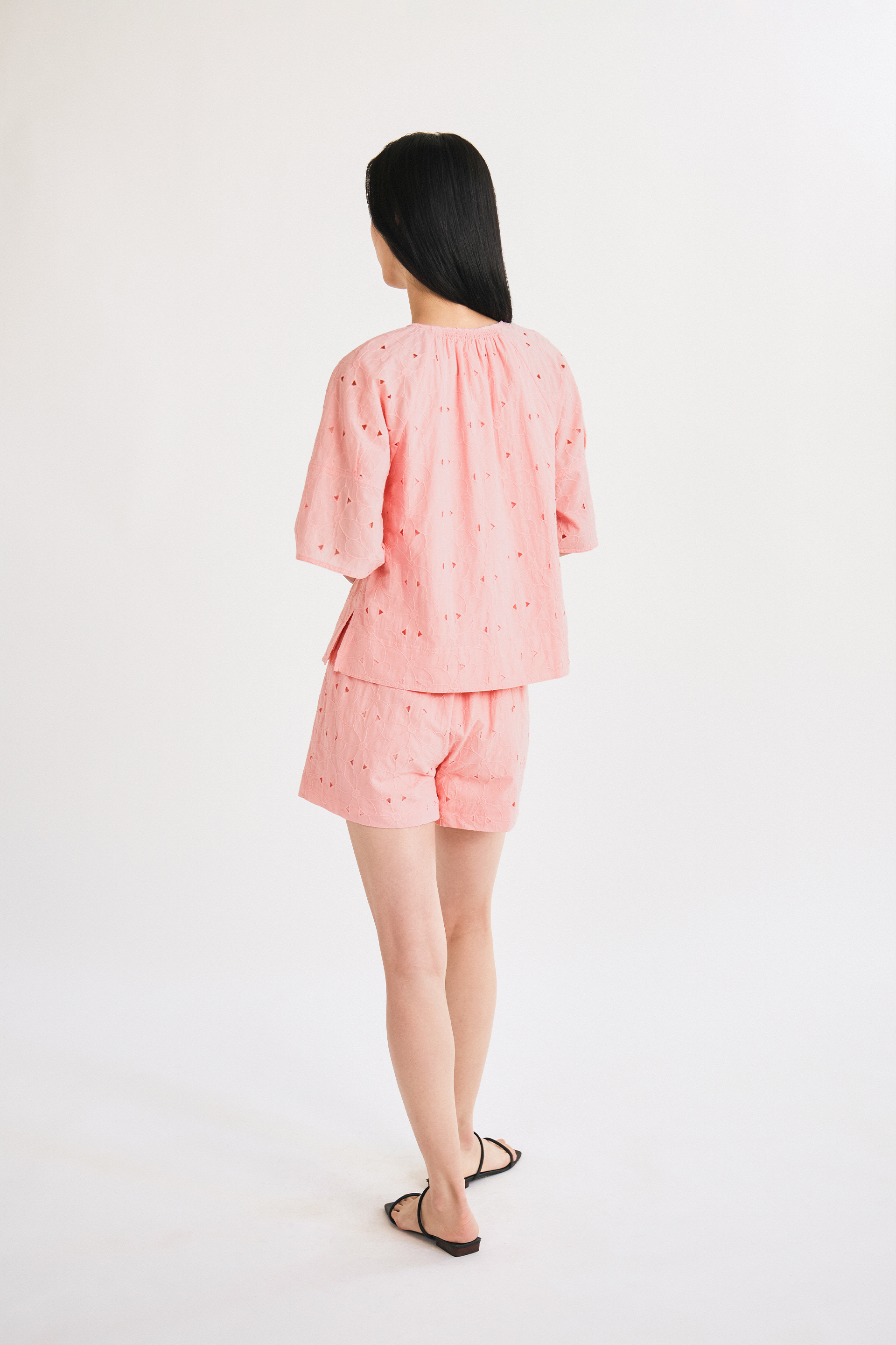 Embroidered Cotton V-Neck Top