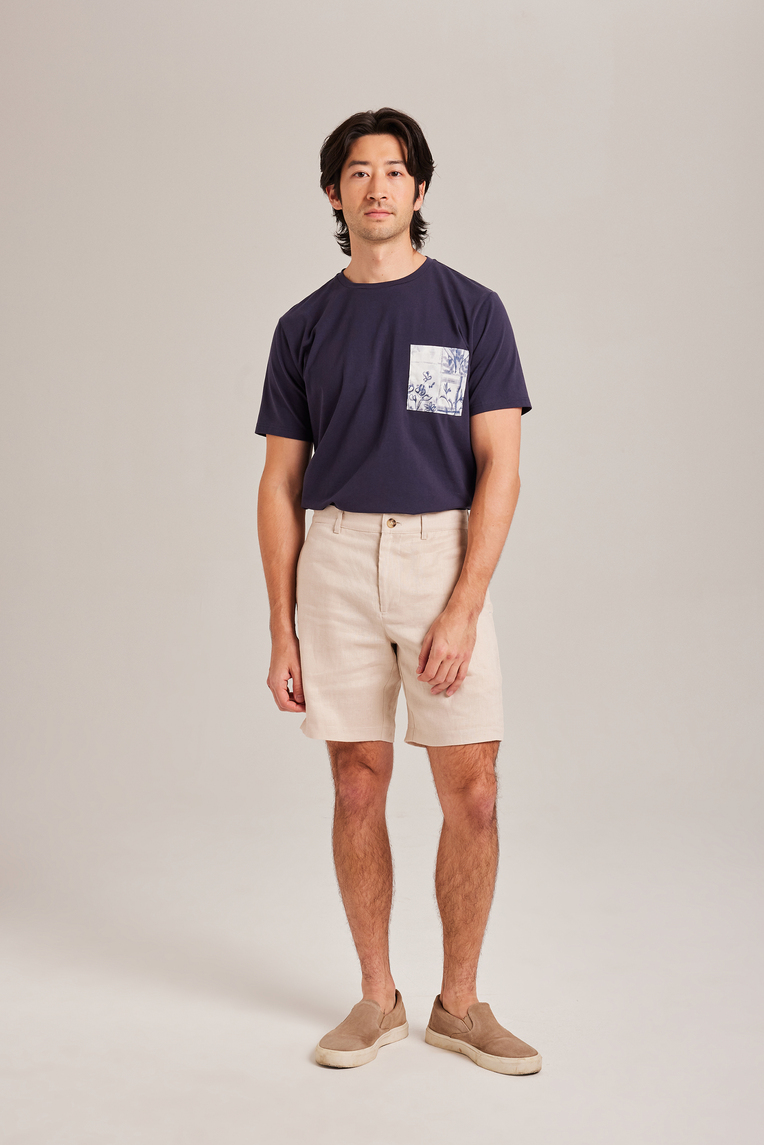 Relaxed Fit Linen Shorts