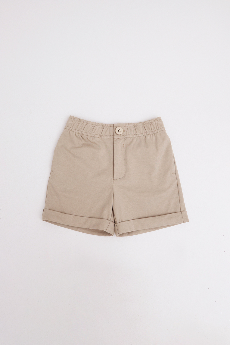 Button-Front Cuffed Hem Shorts