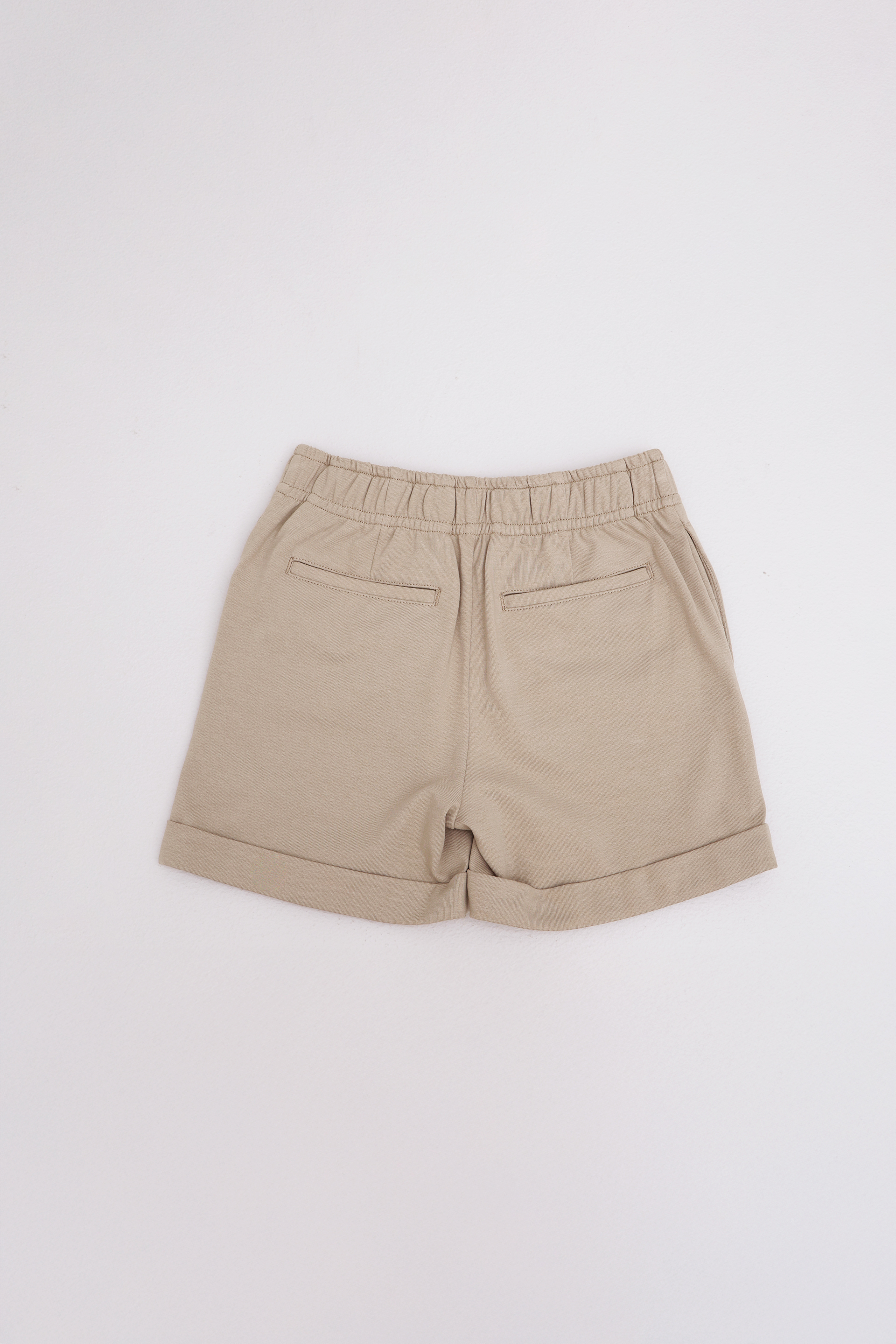 Button-Front Cuffed Hem Shorts