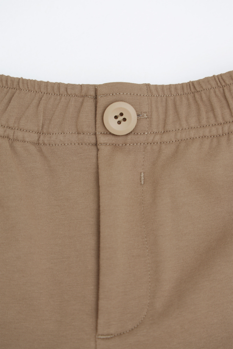 Button-Front Cuffed Hem Shorts