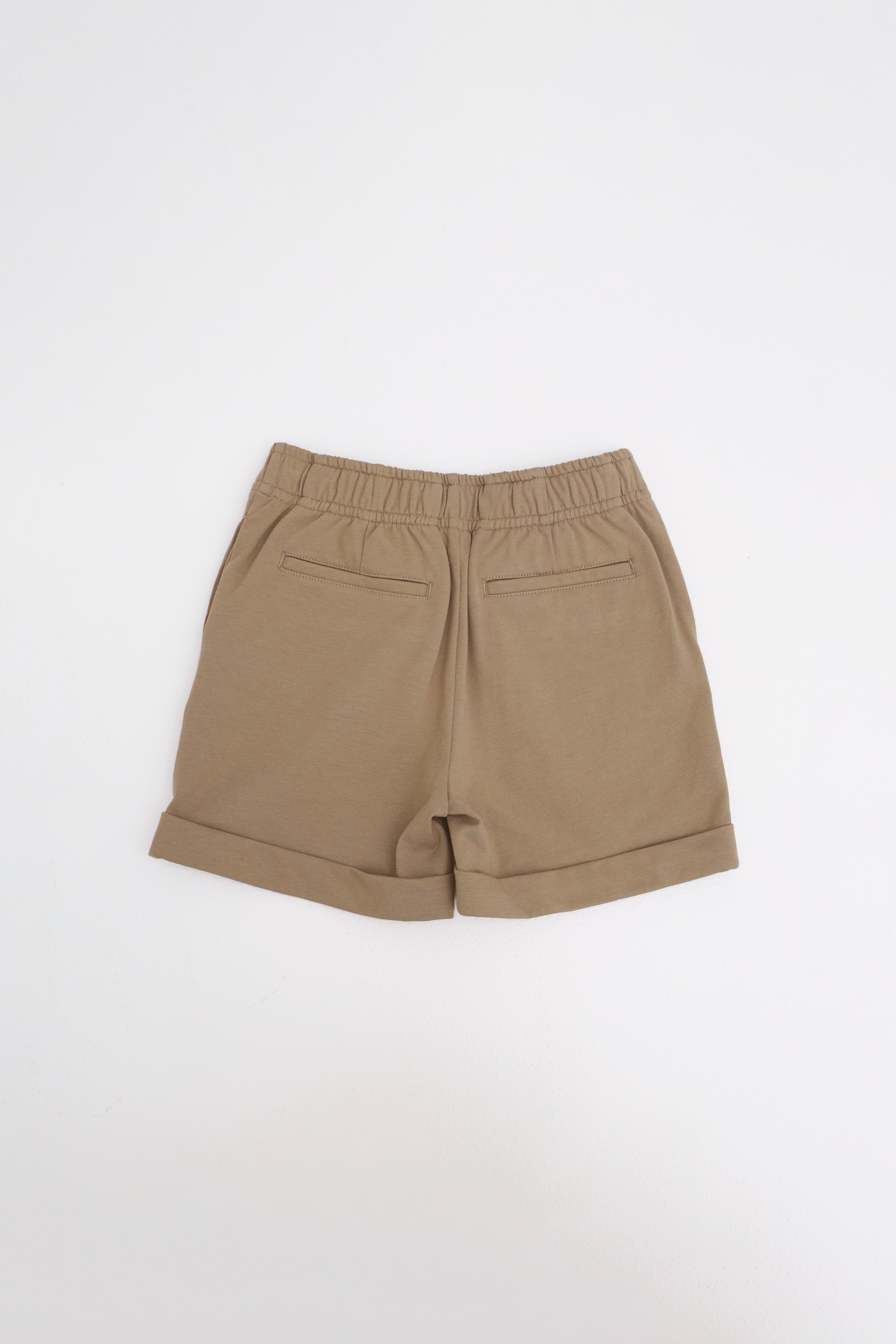 Button-Front Cuffed Hem Shorts