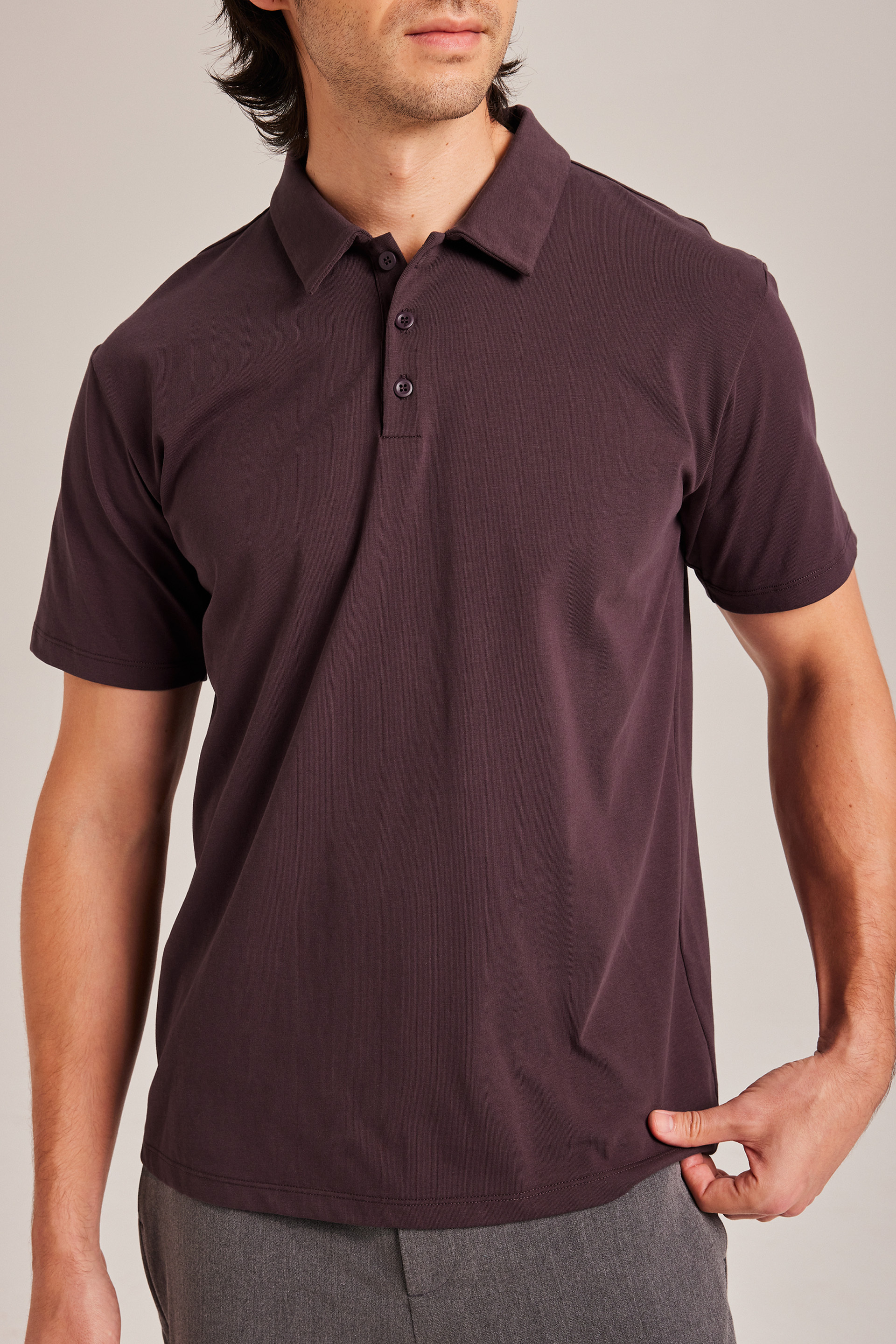 Cotton Button-Front Polo