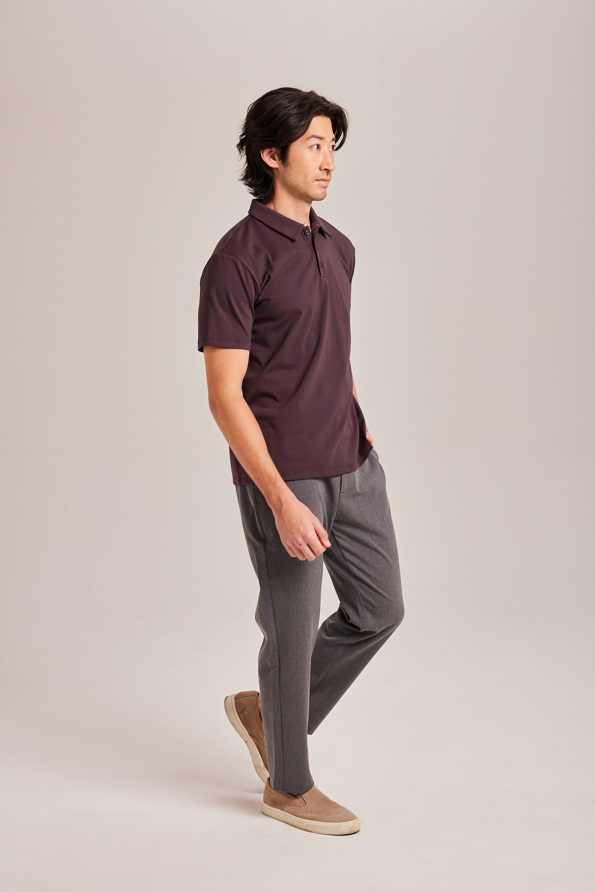 Cotton Button-Front Polo
