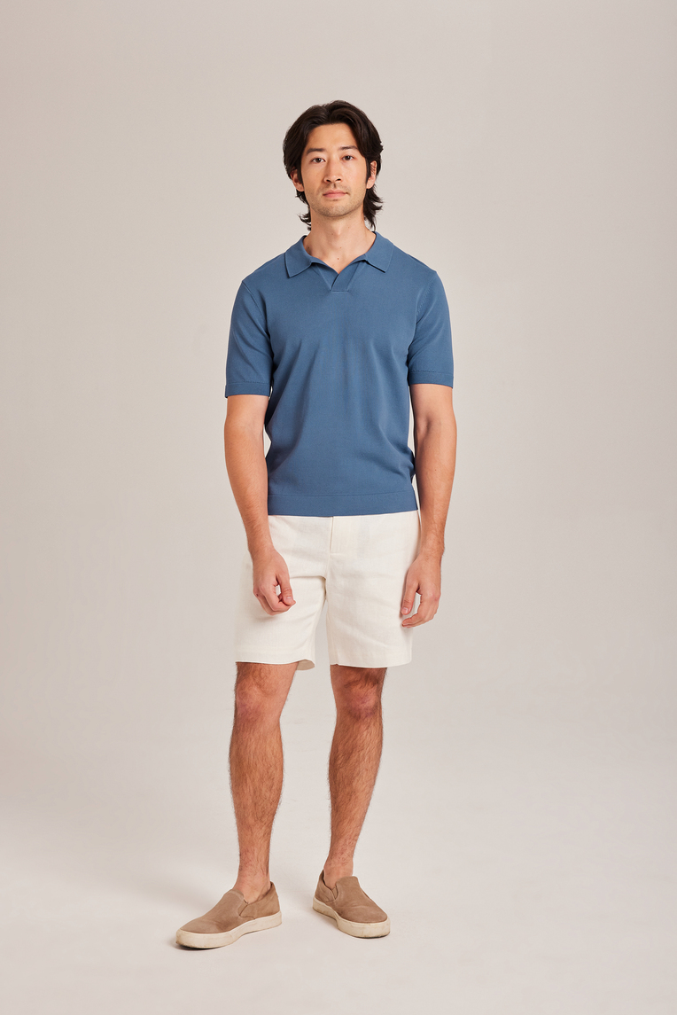 Rayon Knitted Polo Top