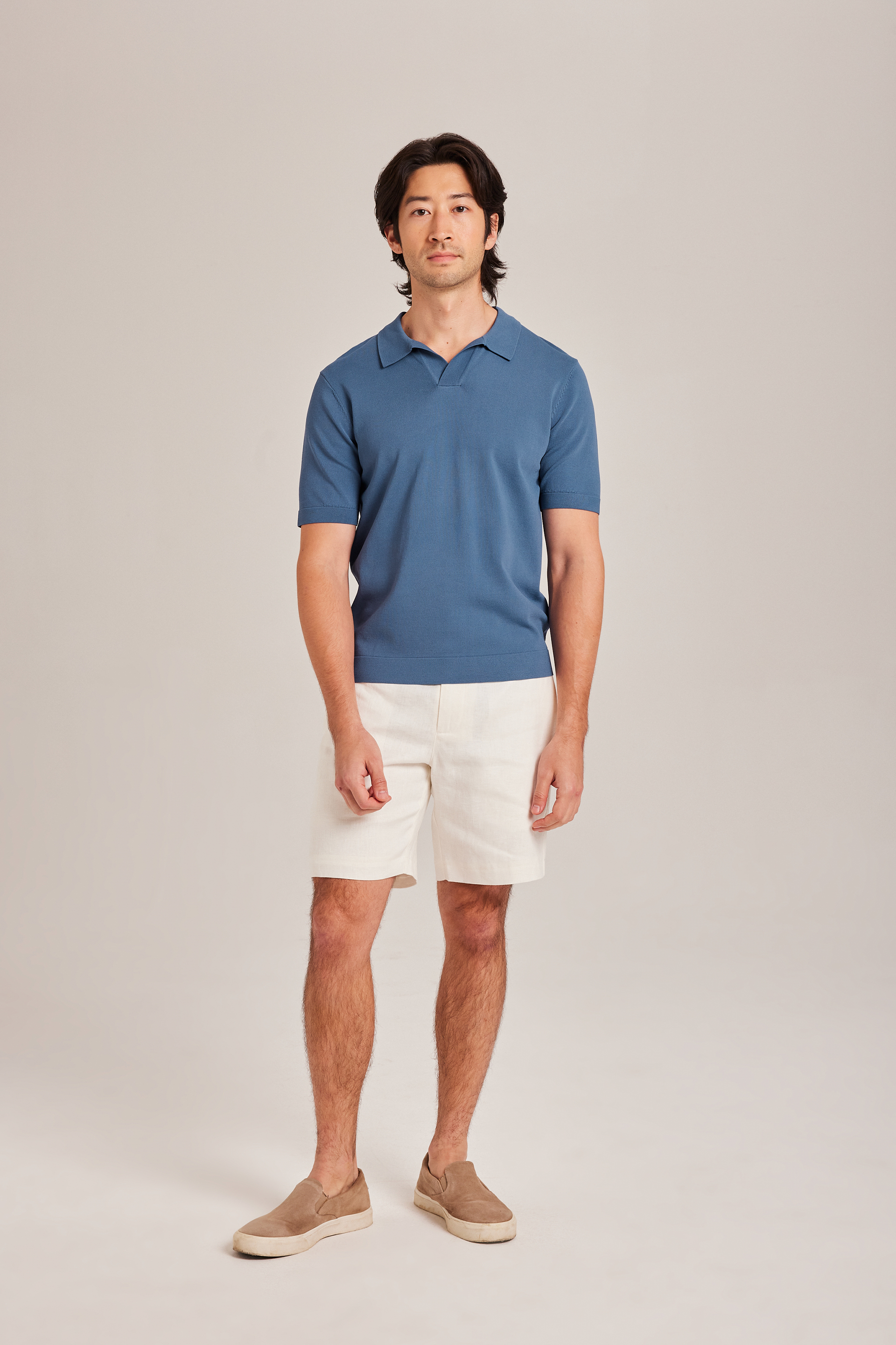 Rayon Knitted Polo Top