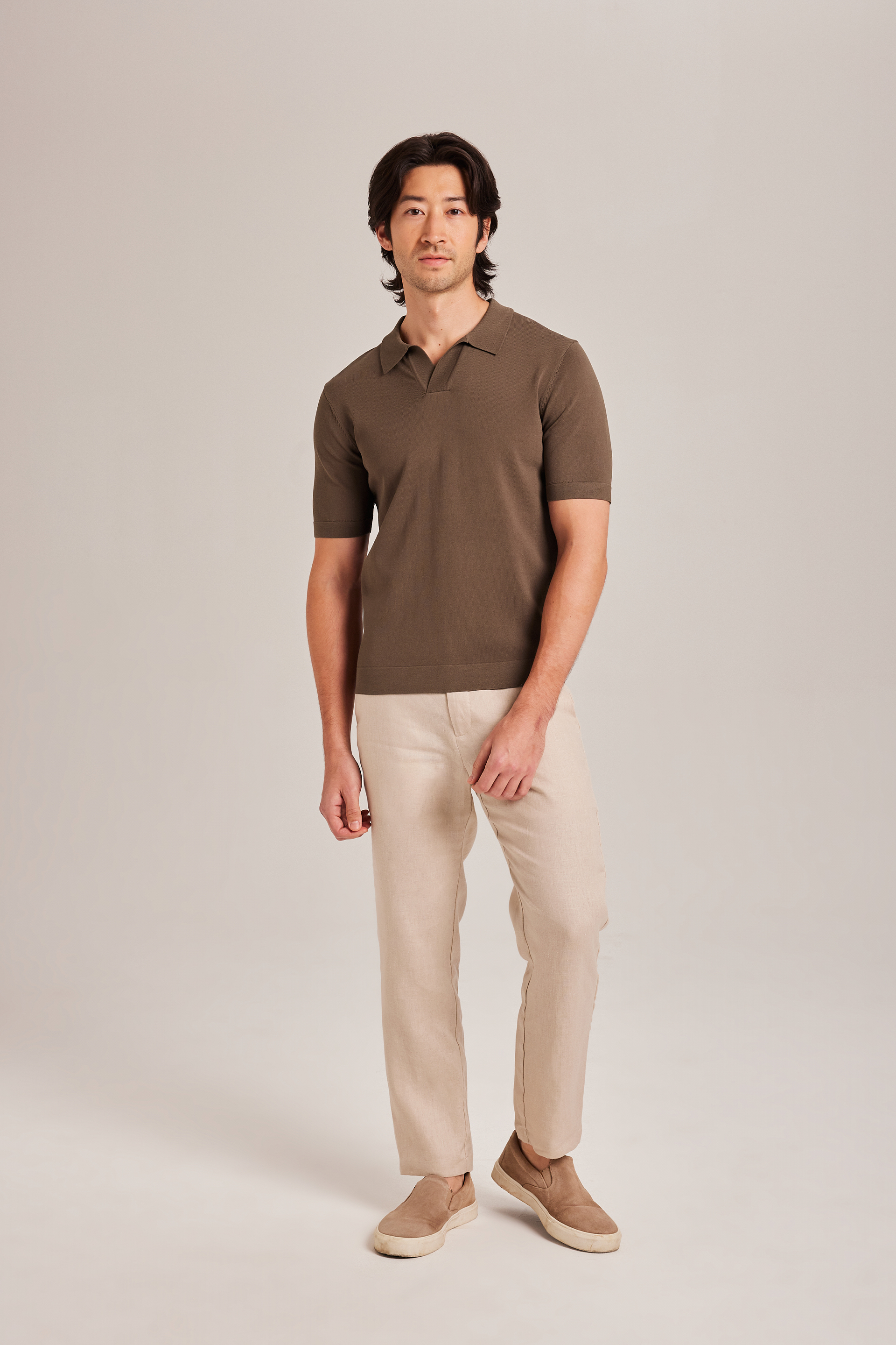 Rayon Knitted Polo Top