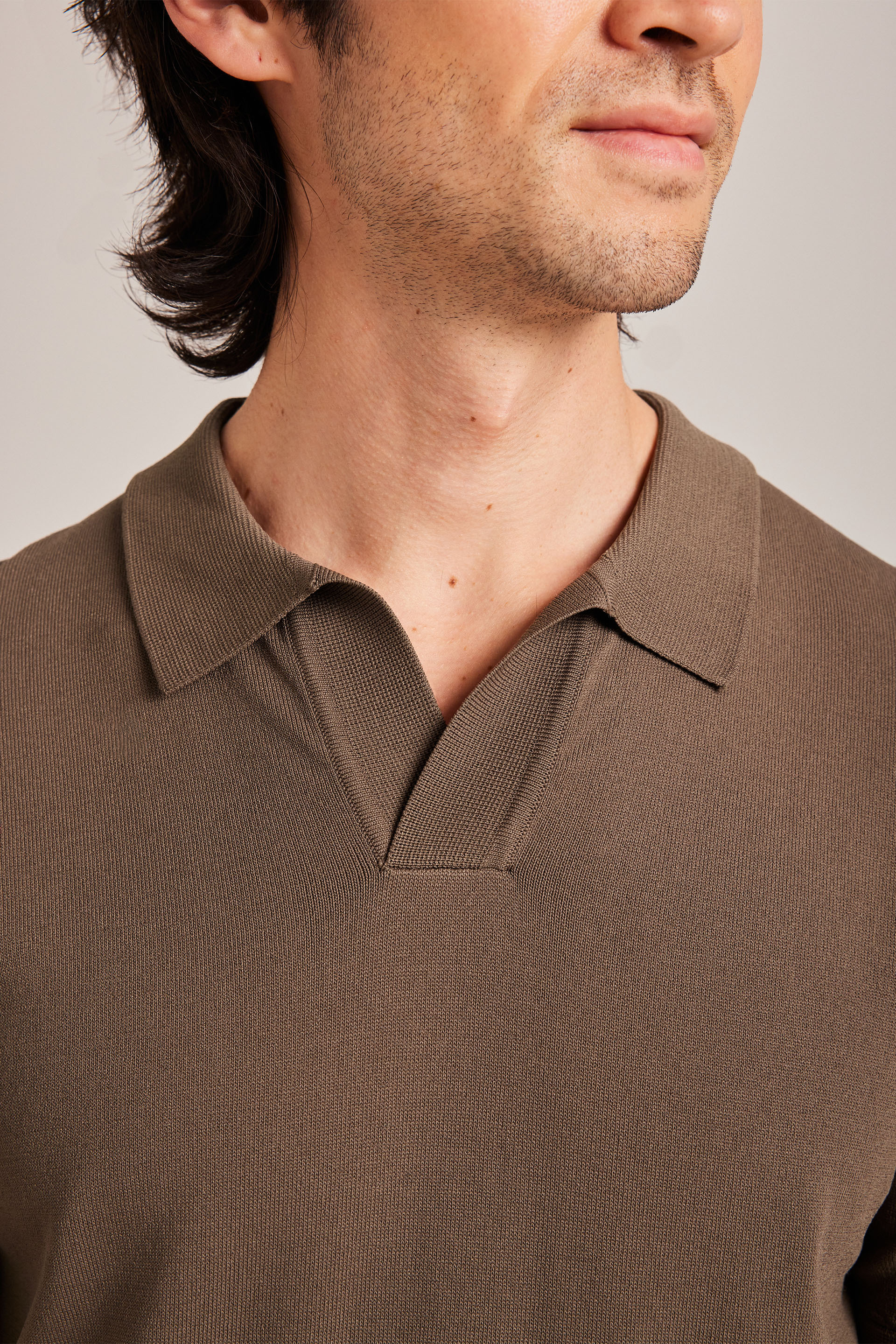 Rayon Knitted Polo Top