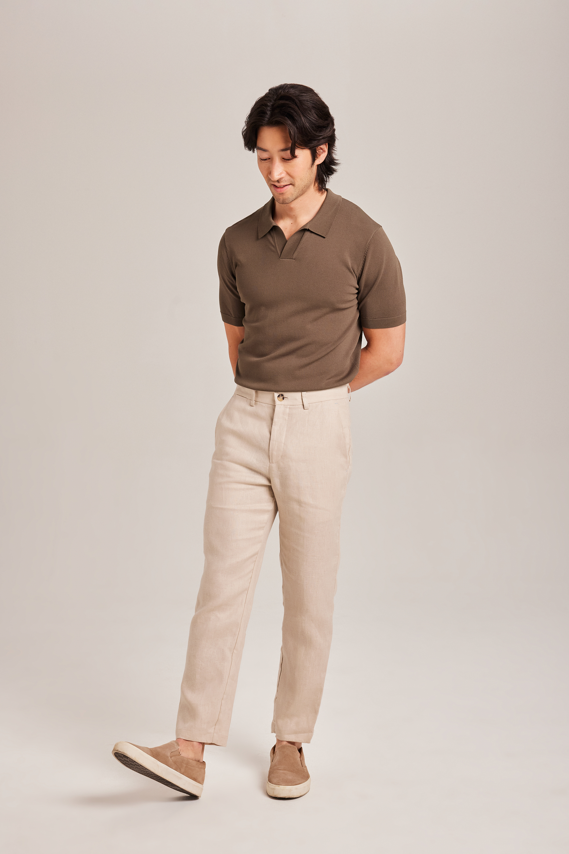 Rayon Knitted Polo Top