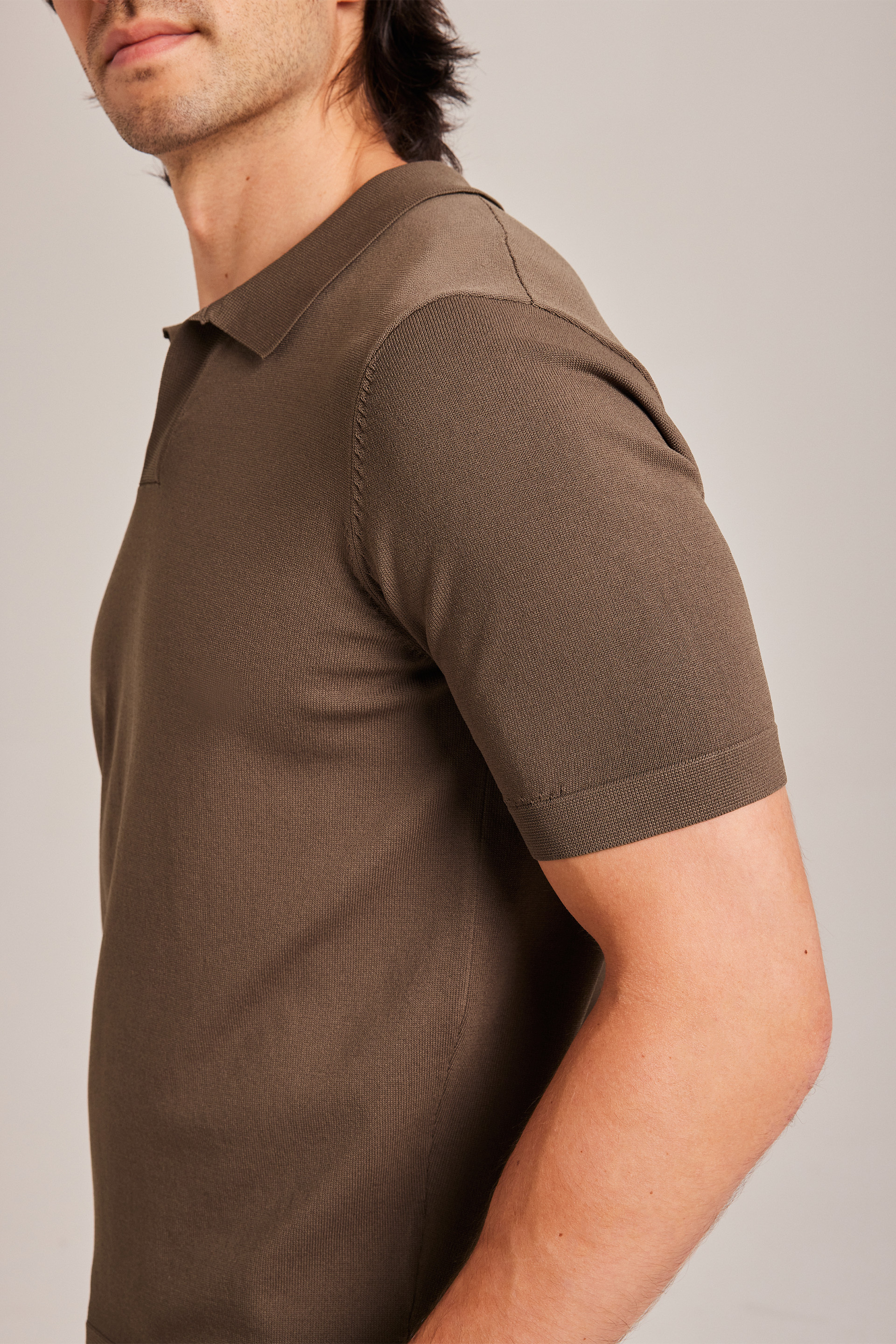 Rayon Knitted Polo Top