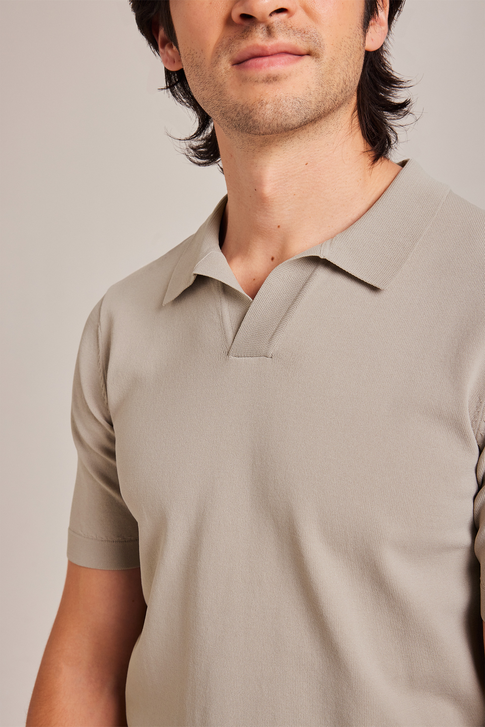 Rayon Knitted Polo Top