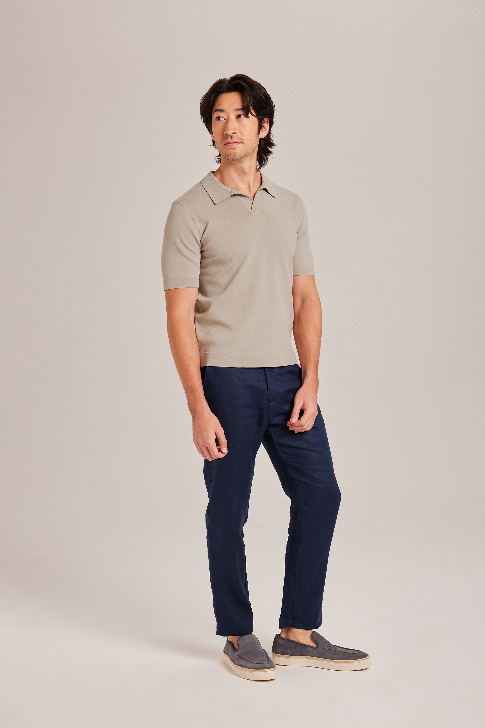 Rayon Knitted Polo Top