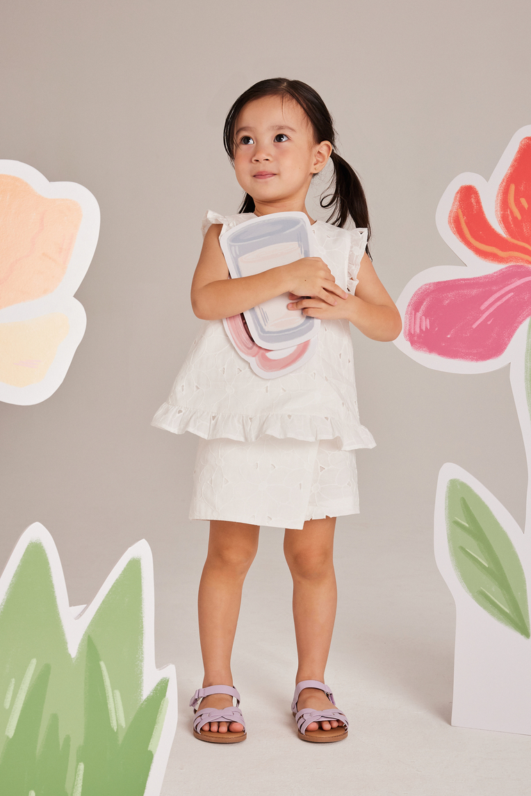 Embroidered Cotton Skorts