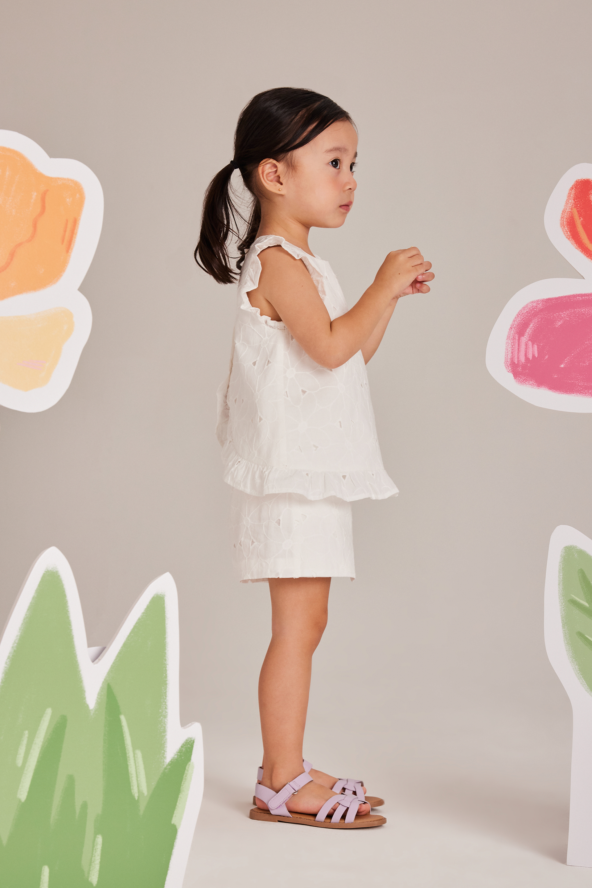 Embroidered Cotton Skorts