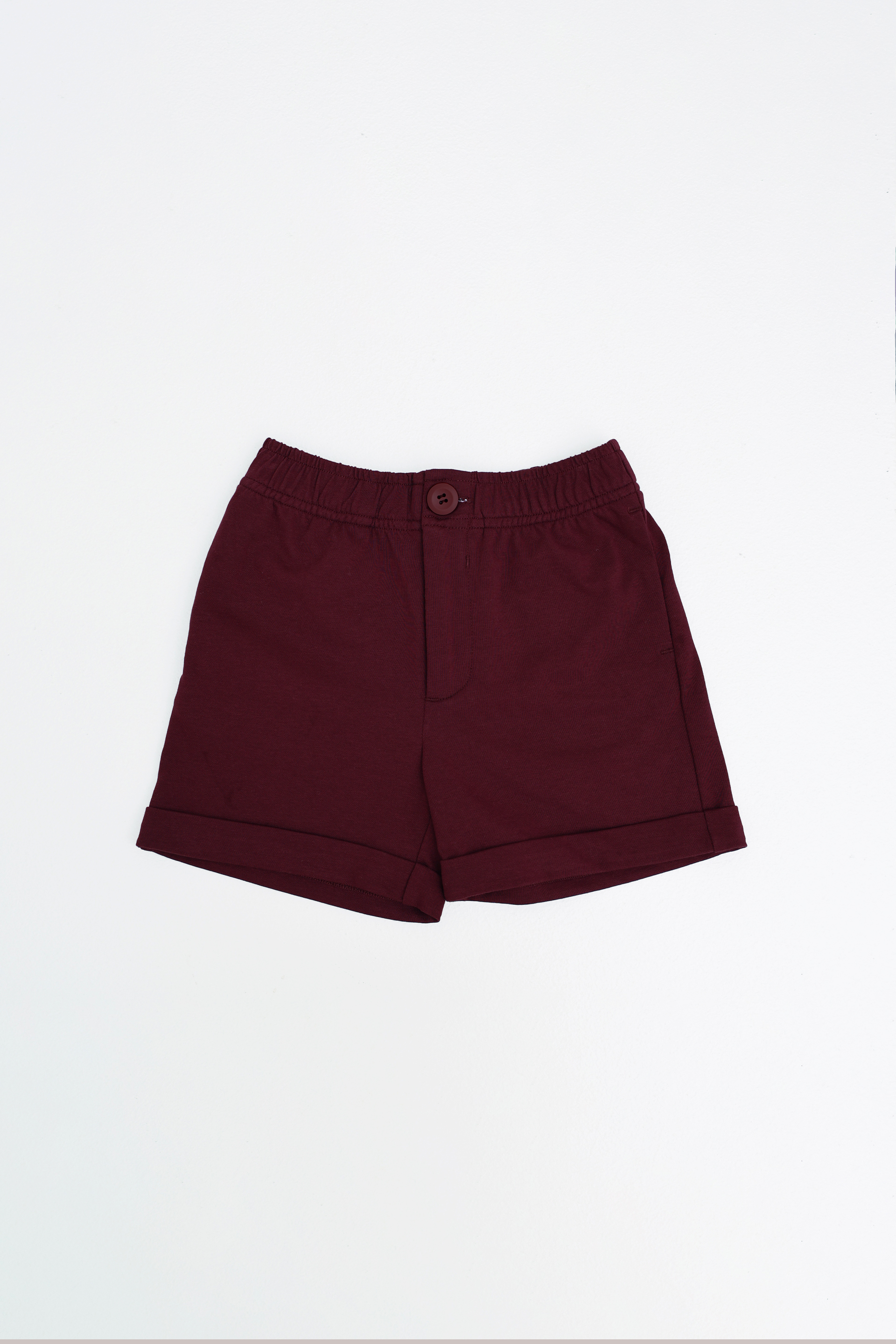Button-Front Cuffed Hem Shorts