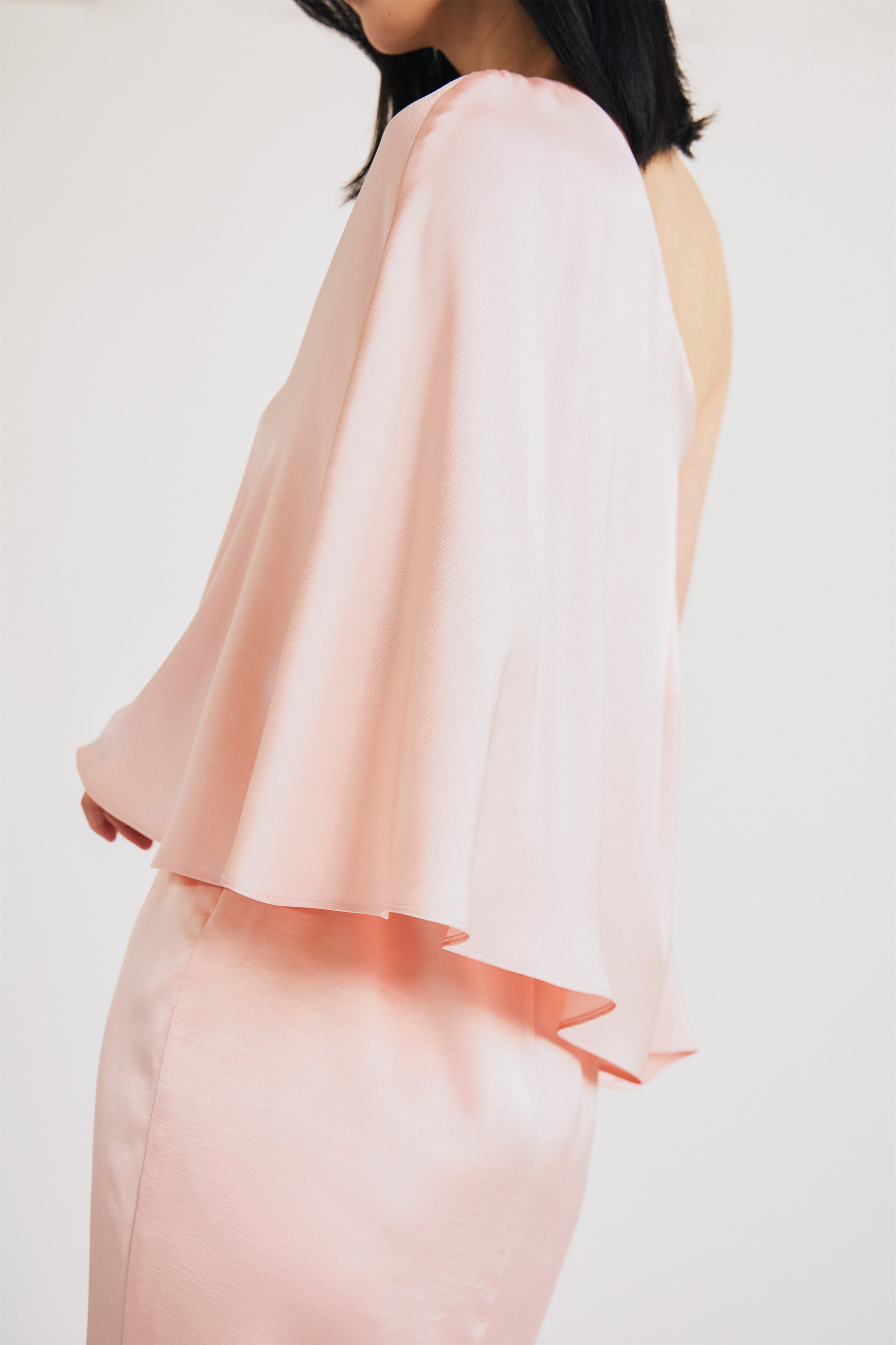 One-Shoulder Satin Column Dress