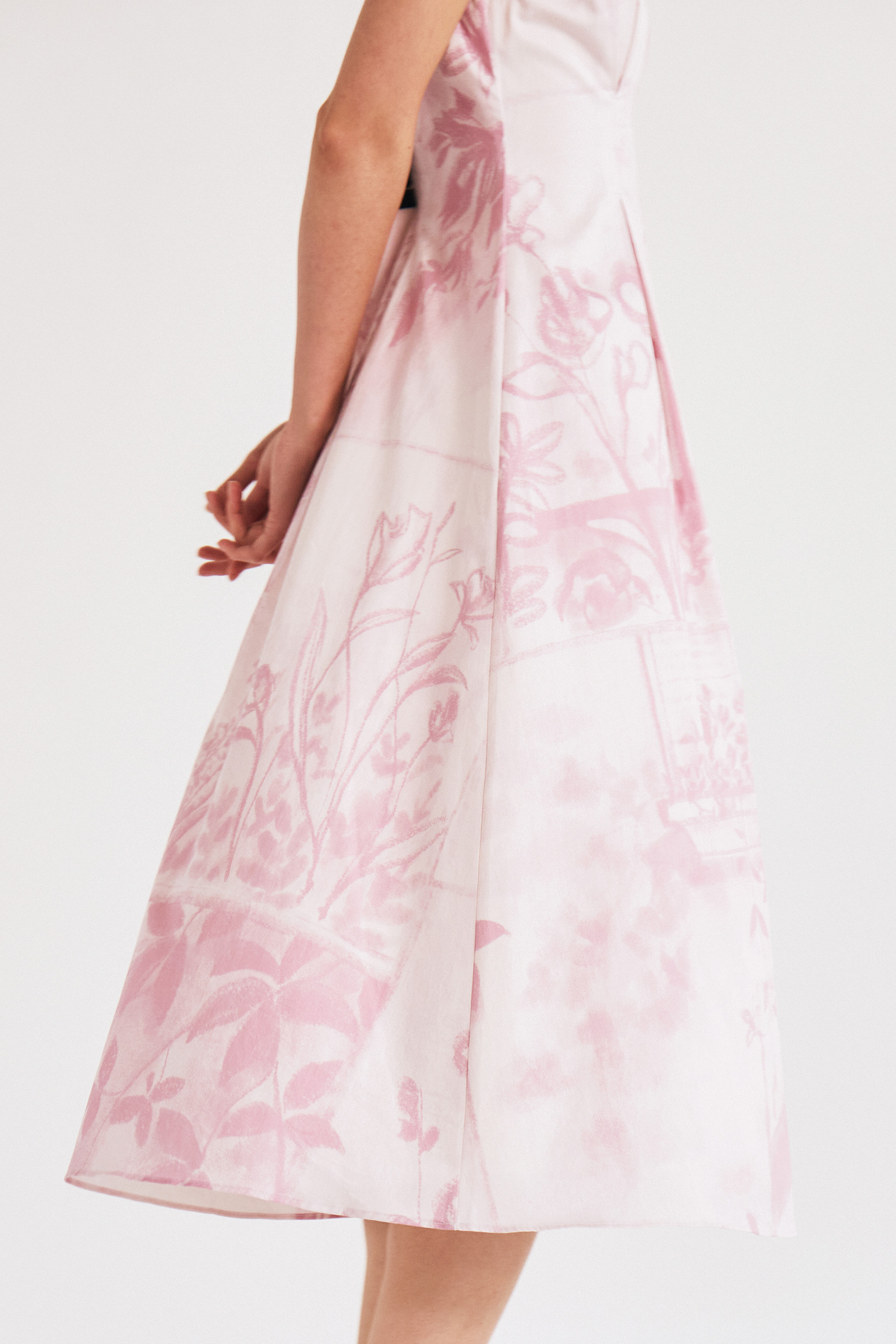 View Pleat-Front Midi Dress 