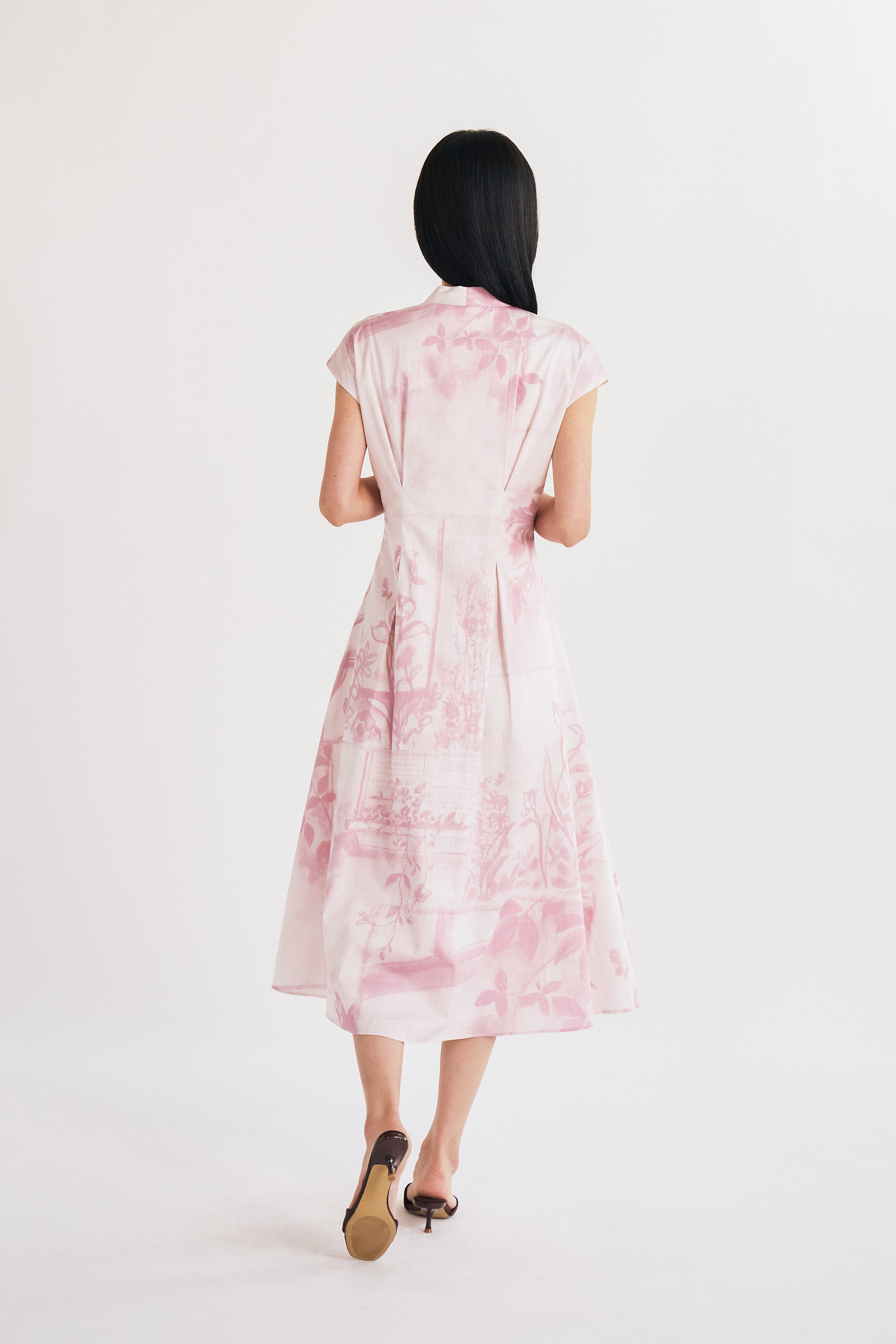 View Pleat-Front Midi Dress 