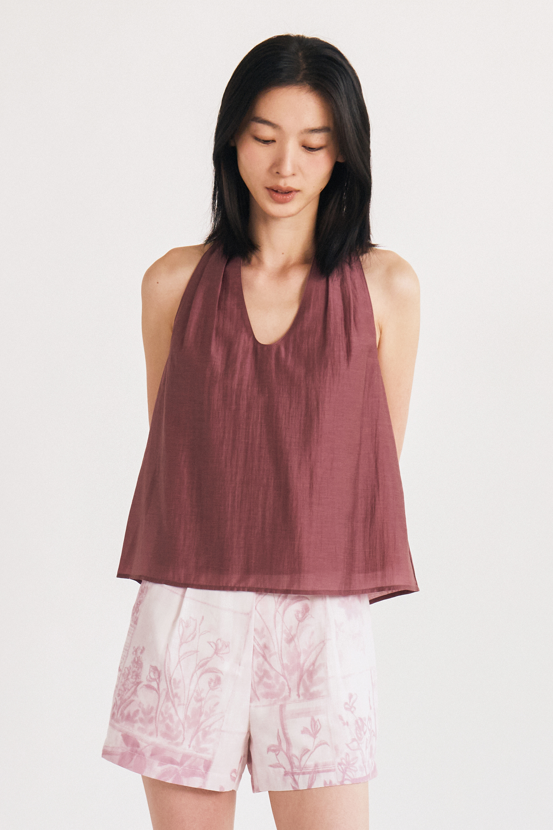 Viscose U-Neck Halter Top