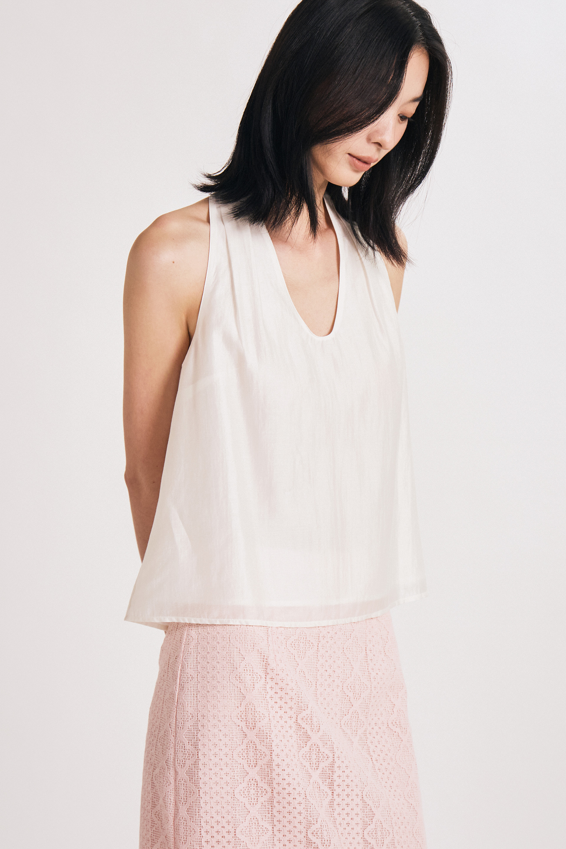 Viscose U-Neck Halter Top