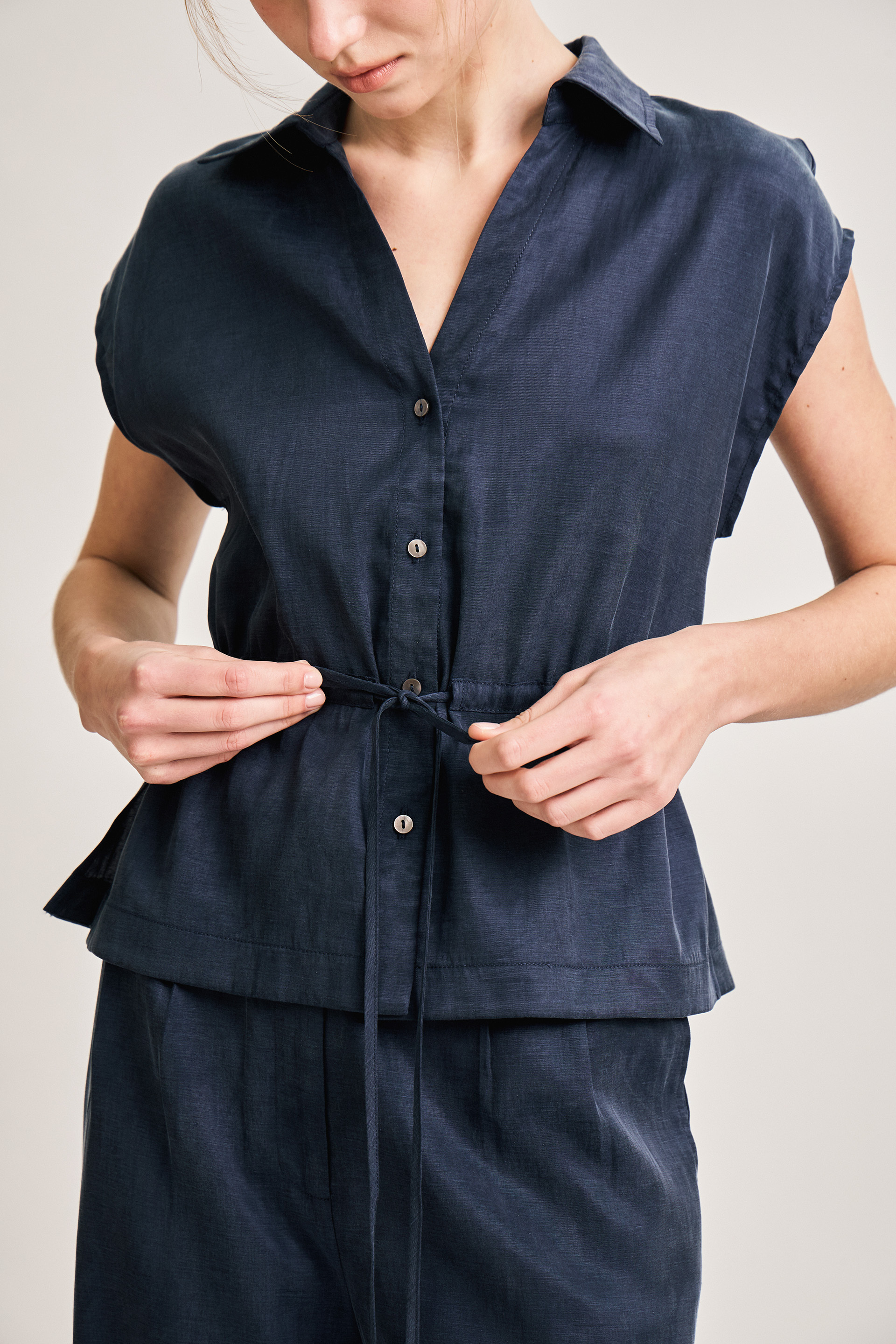 Viscose Cap-Sleeve Blouse