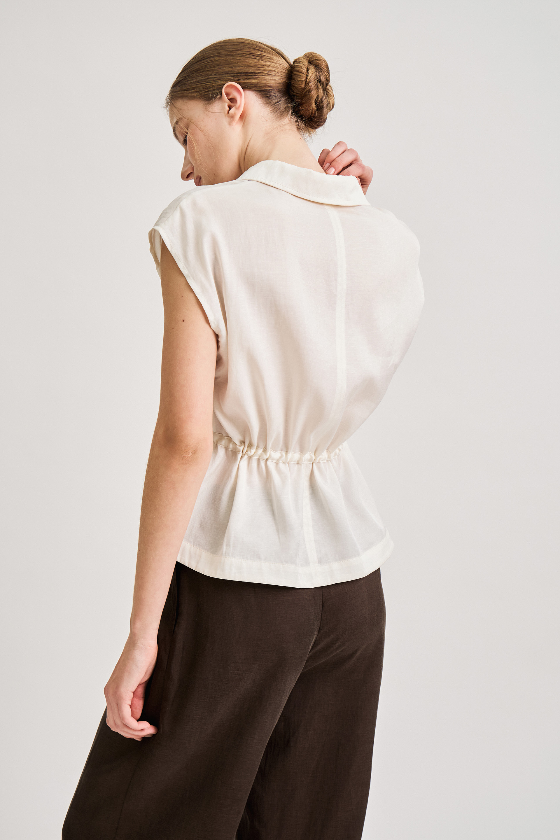 Viscose Cap-Sleeve Blouse