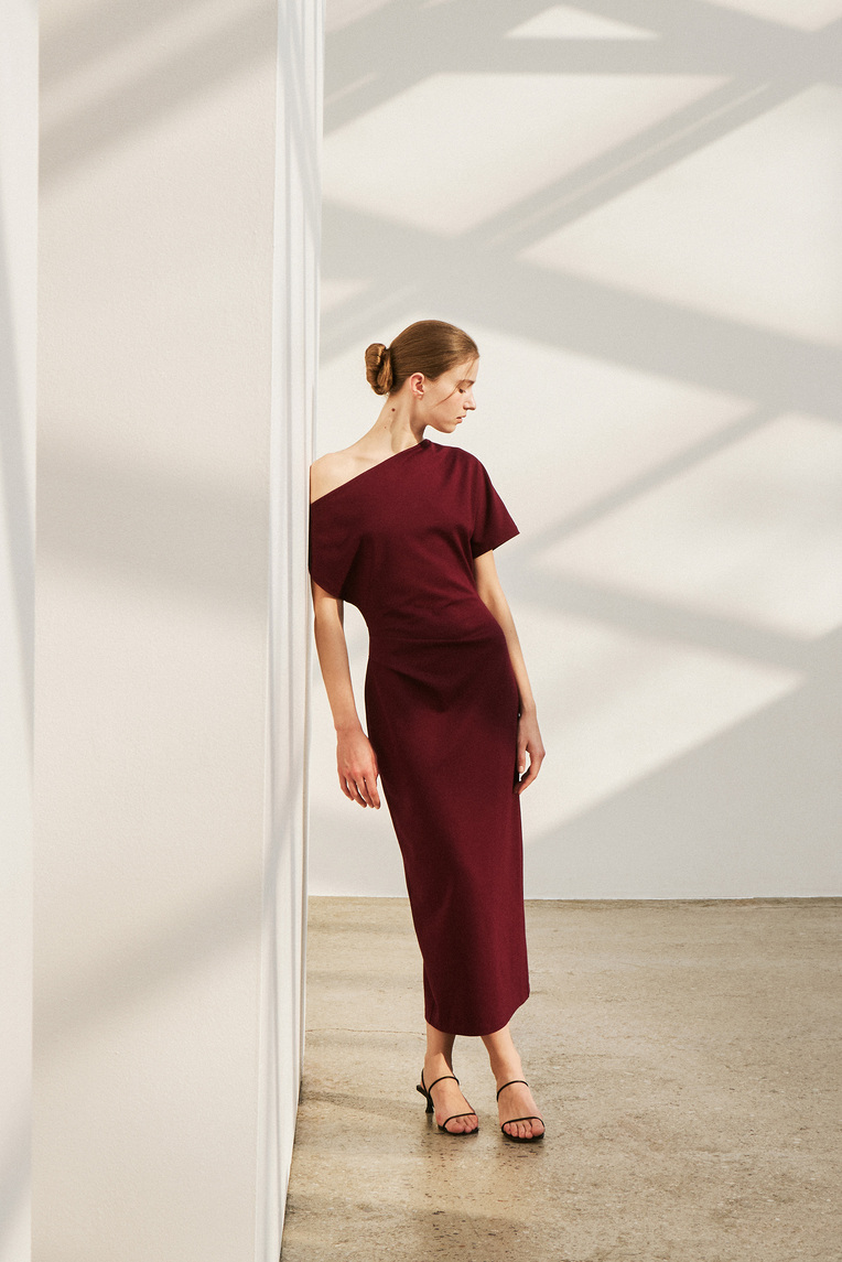 One-Shoulder Jersey Maxi Dress