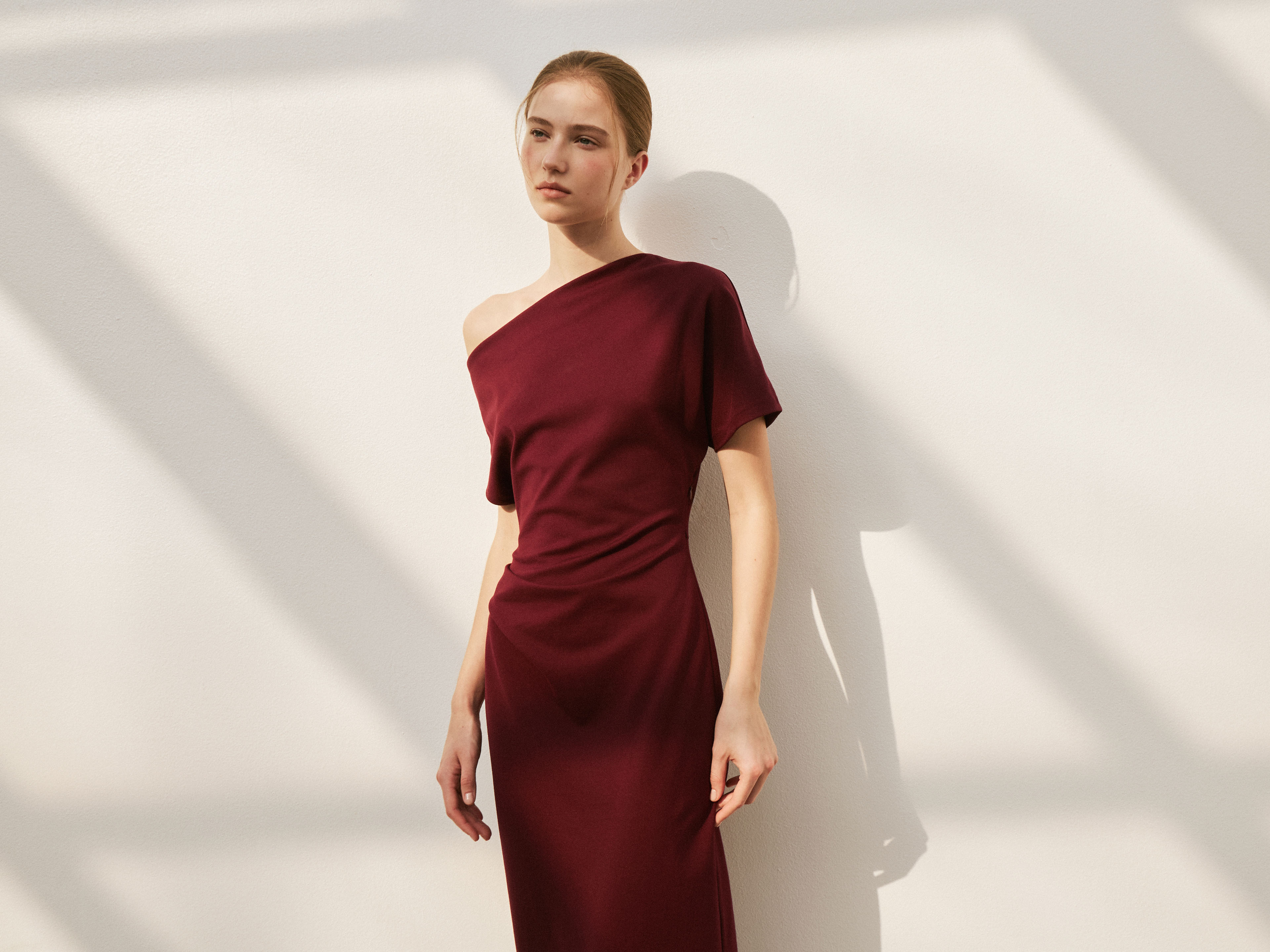 One-Shoulder Jersey Maxi Dress