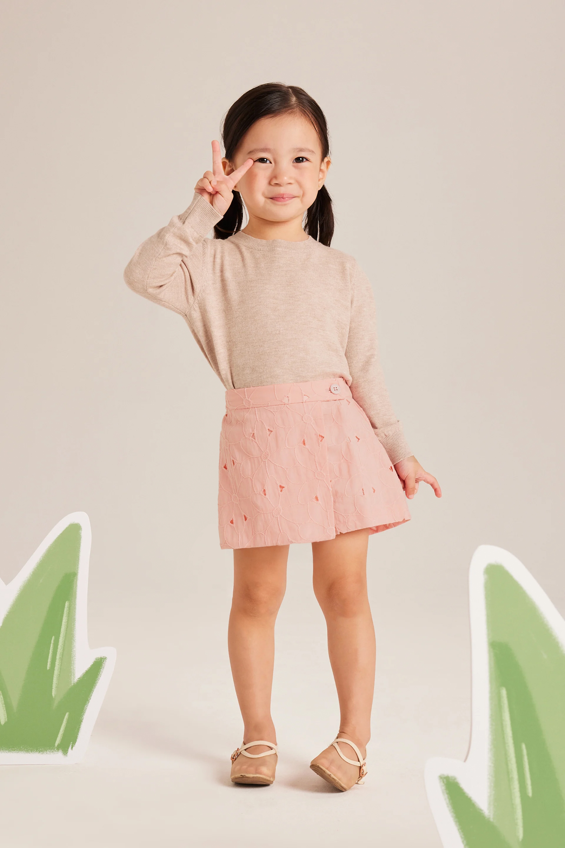 Embroidered Cotton Skorts