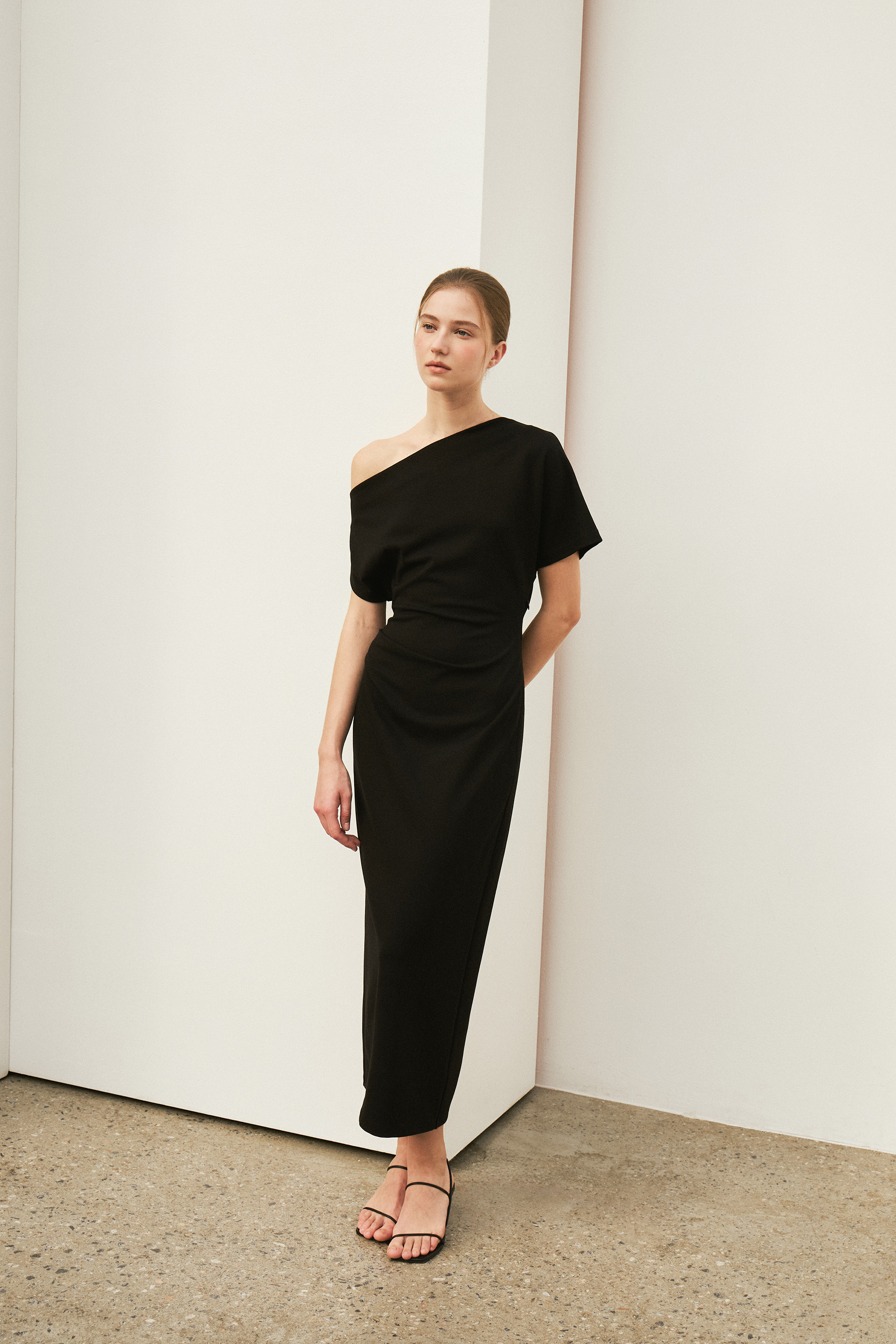 One-Shoulder Jersey Maxi Dress