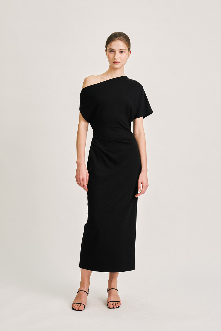 One-Shoulder Jersey Maxi Dress