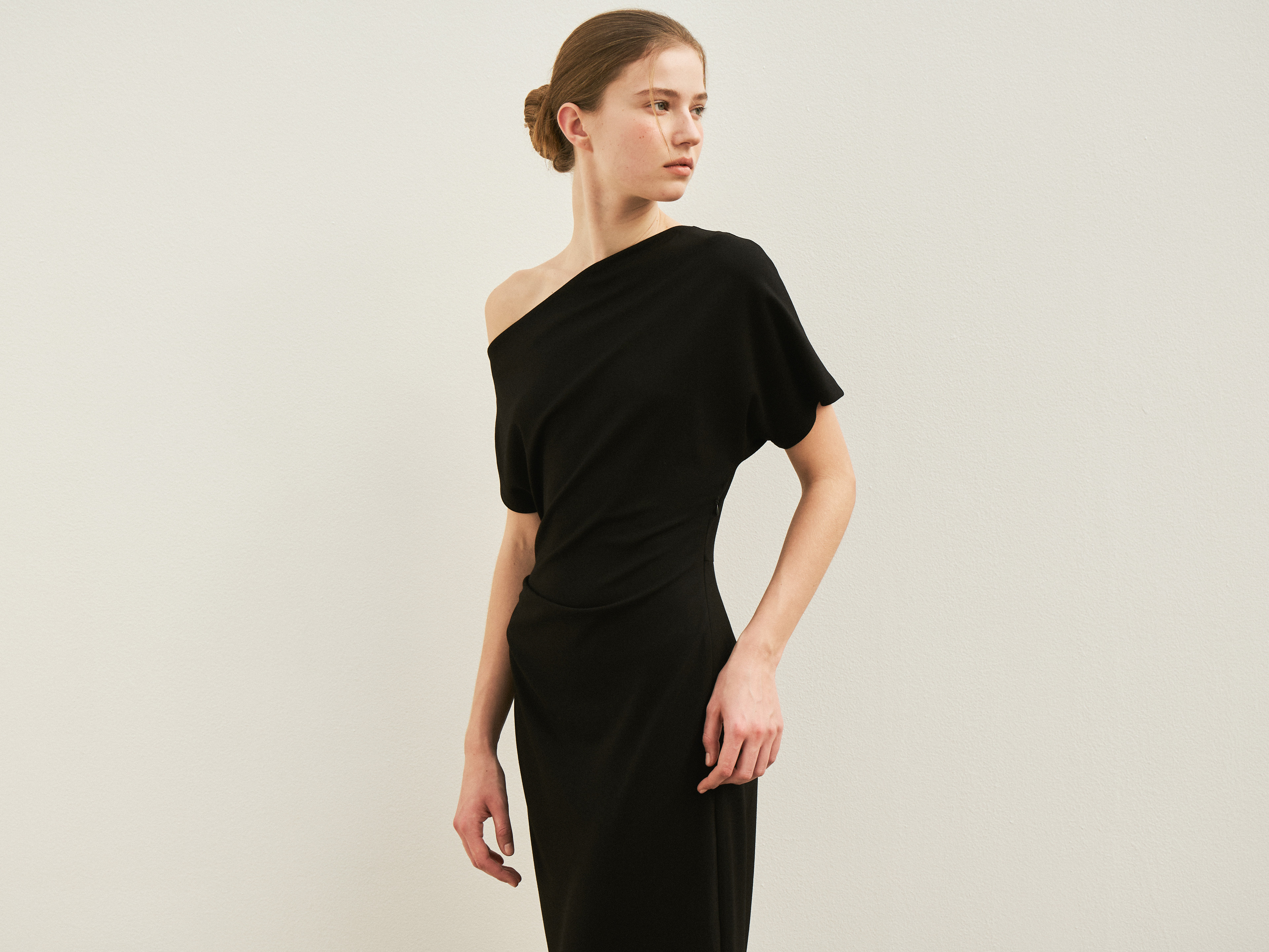One-Shoulder Jersey Maxi Dress