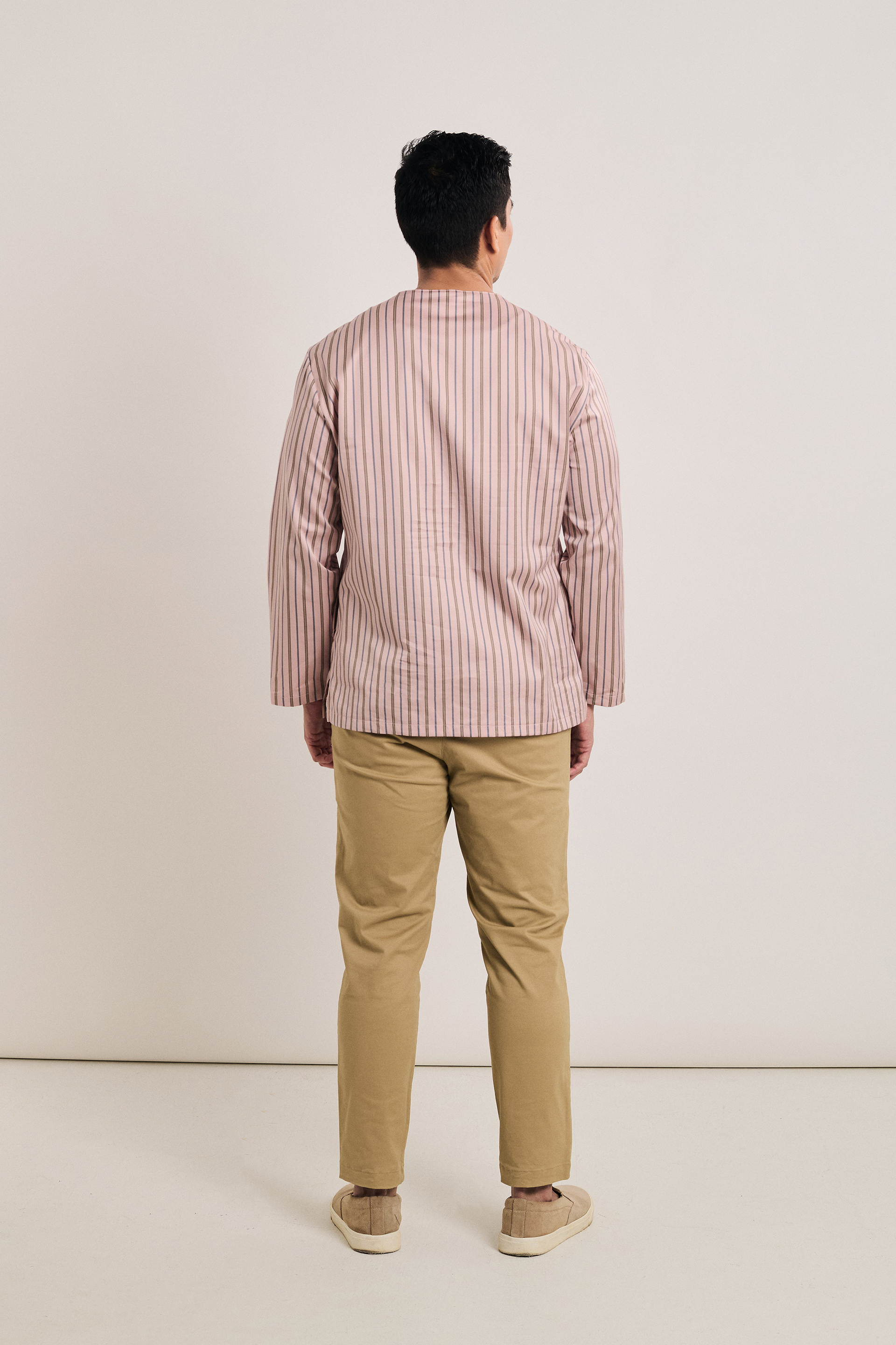 Men's Long-Sleeve Striped Kurta