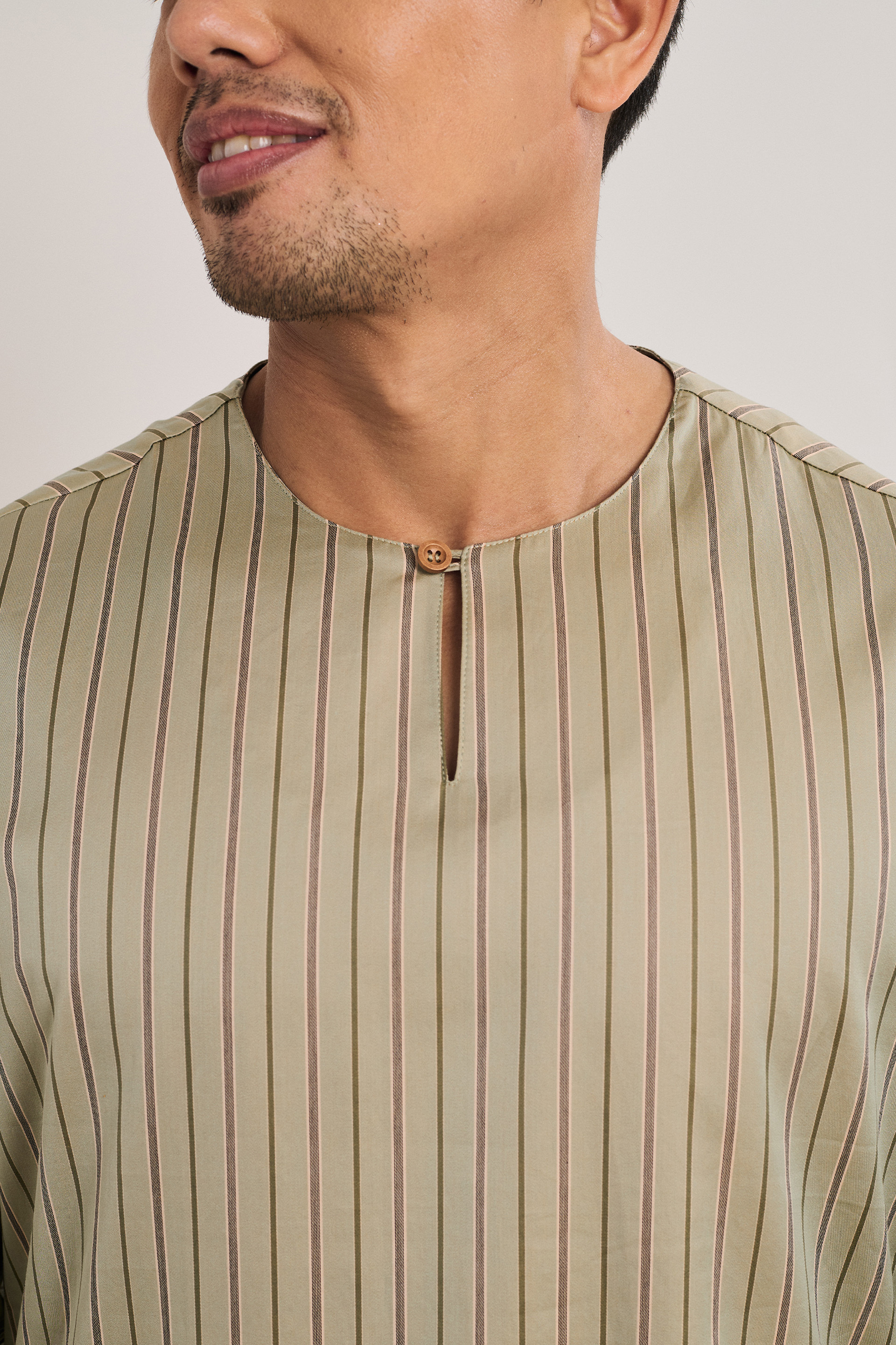 Men's Long-Sleeve Striped Kurta