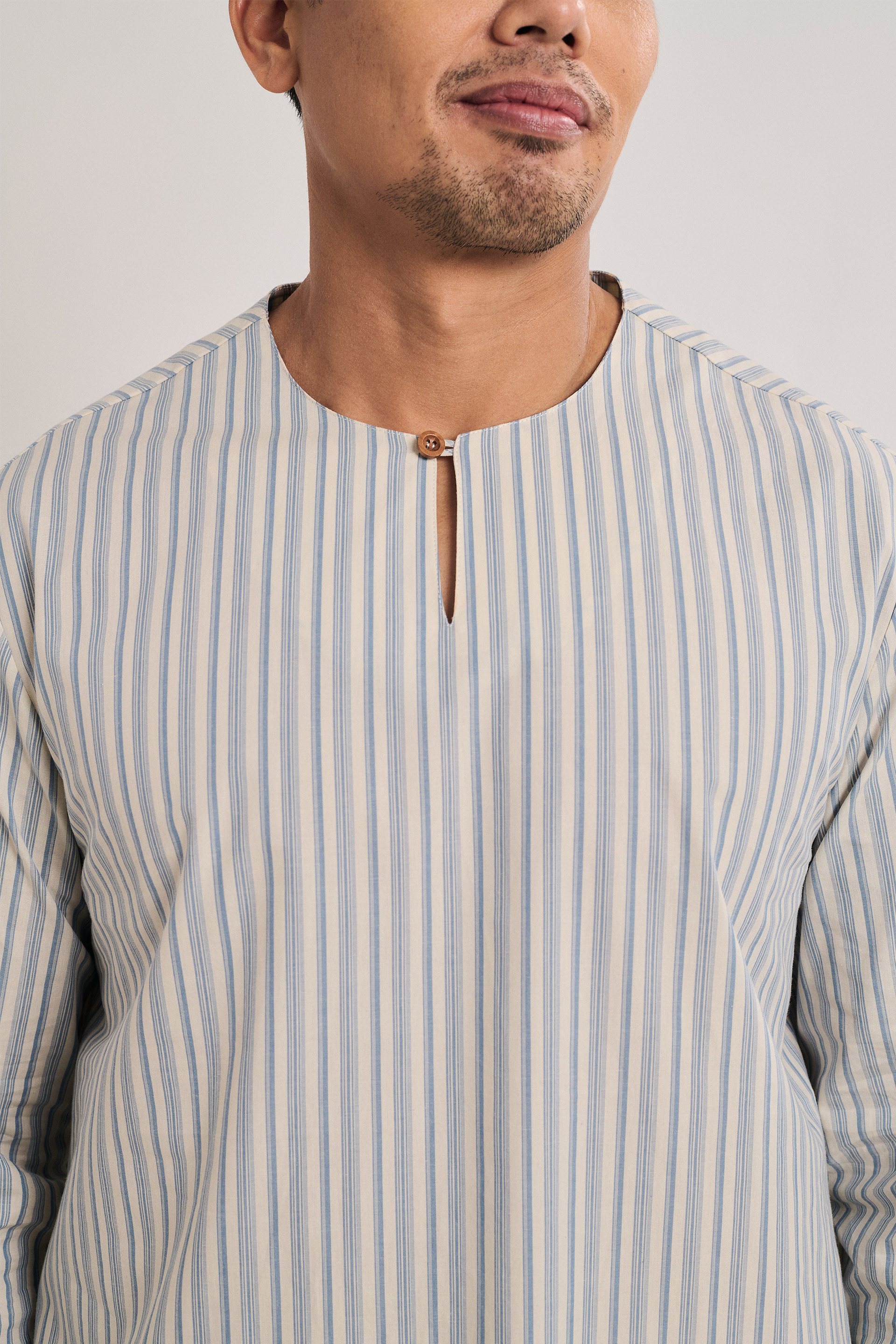 Men's Long-Sleeve Striped Kurta