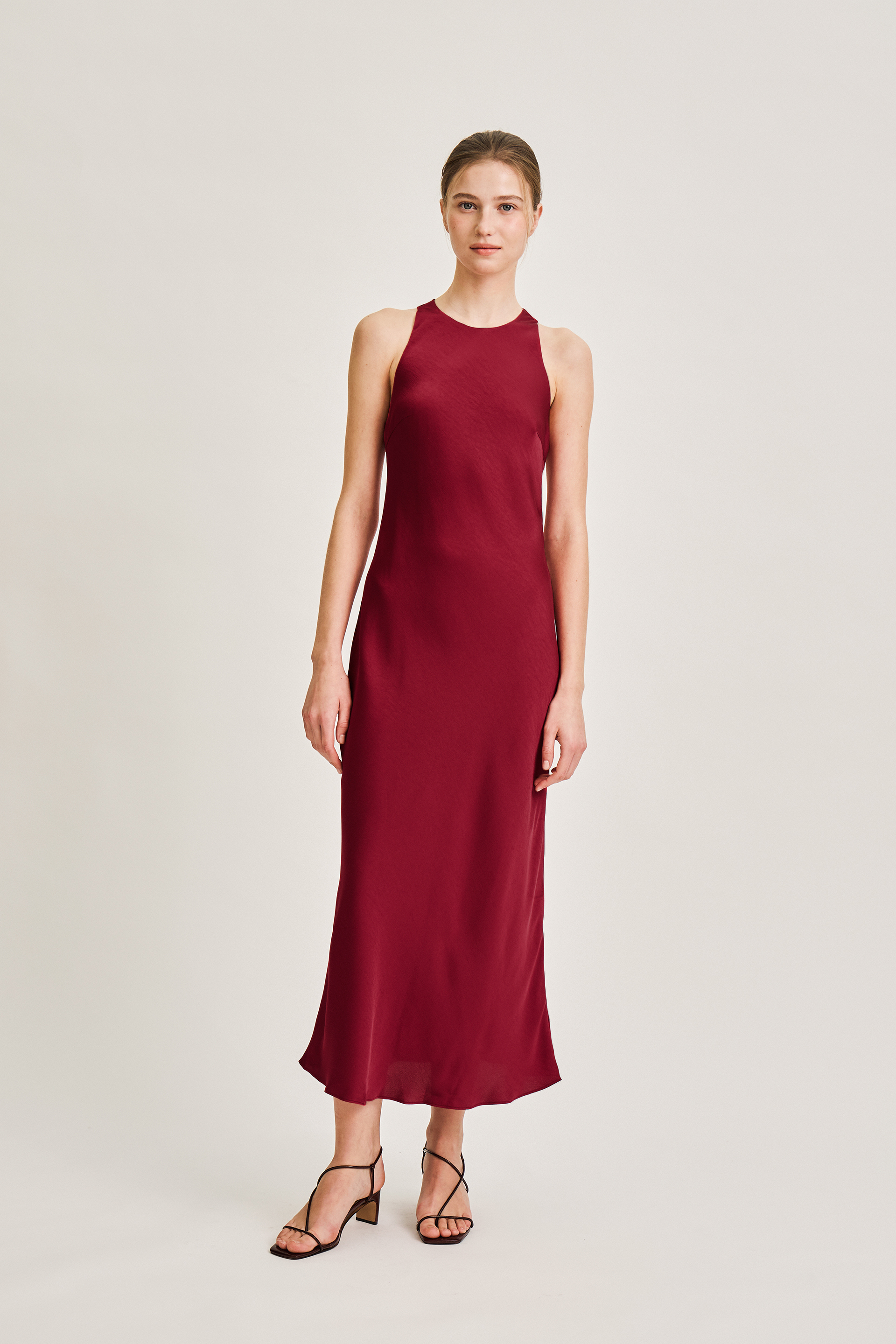 Racerback Bias-Cut Slip Dress