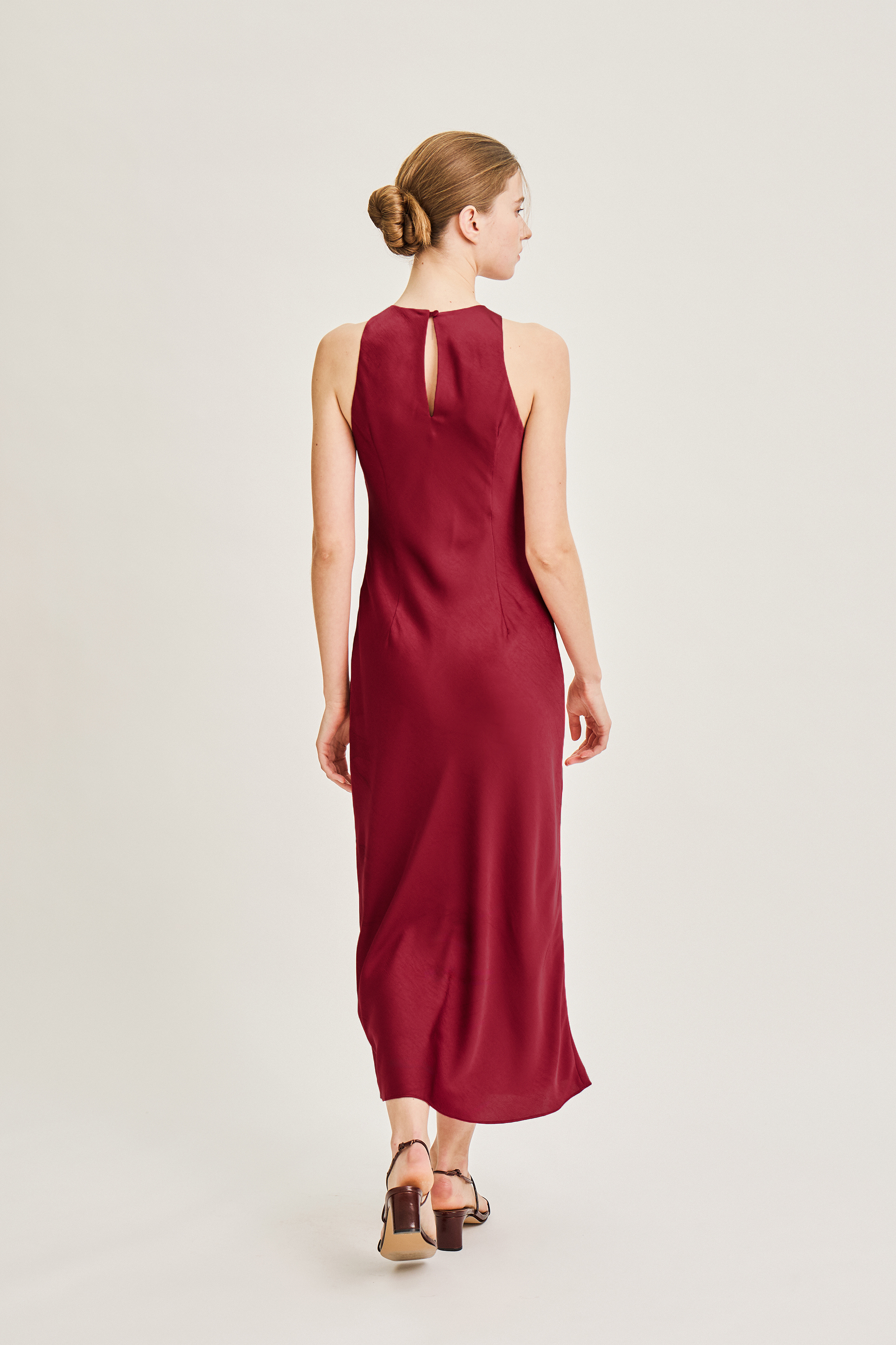 Racerback Bias-Cut Slip Dress