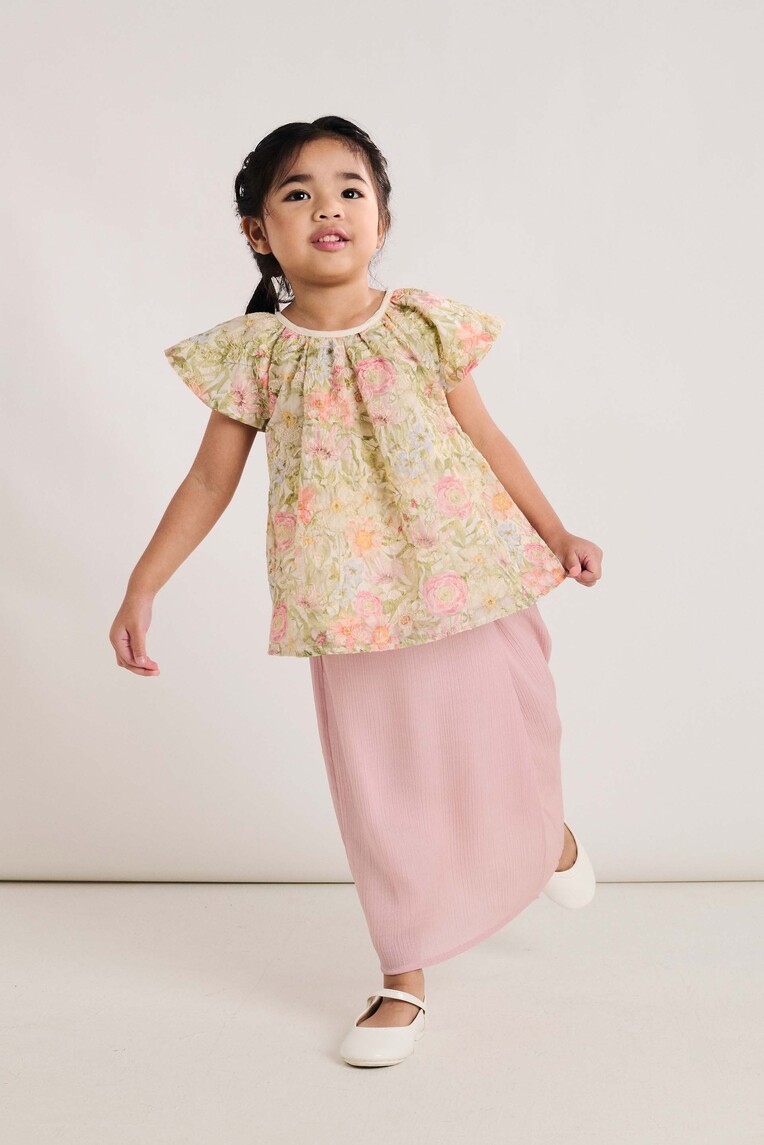 Floral Printed Ruffle-Sleeve Top