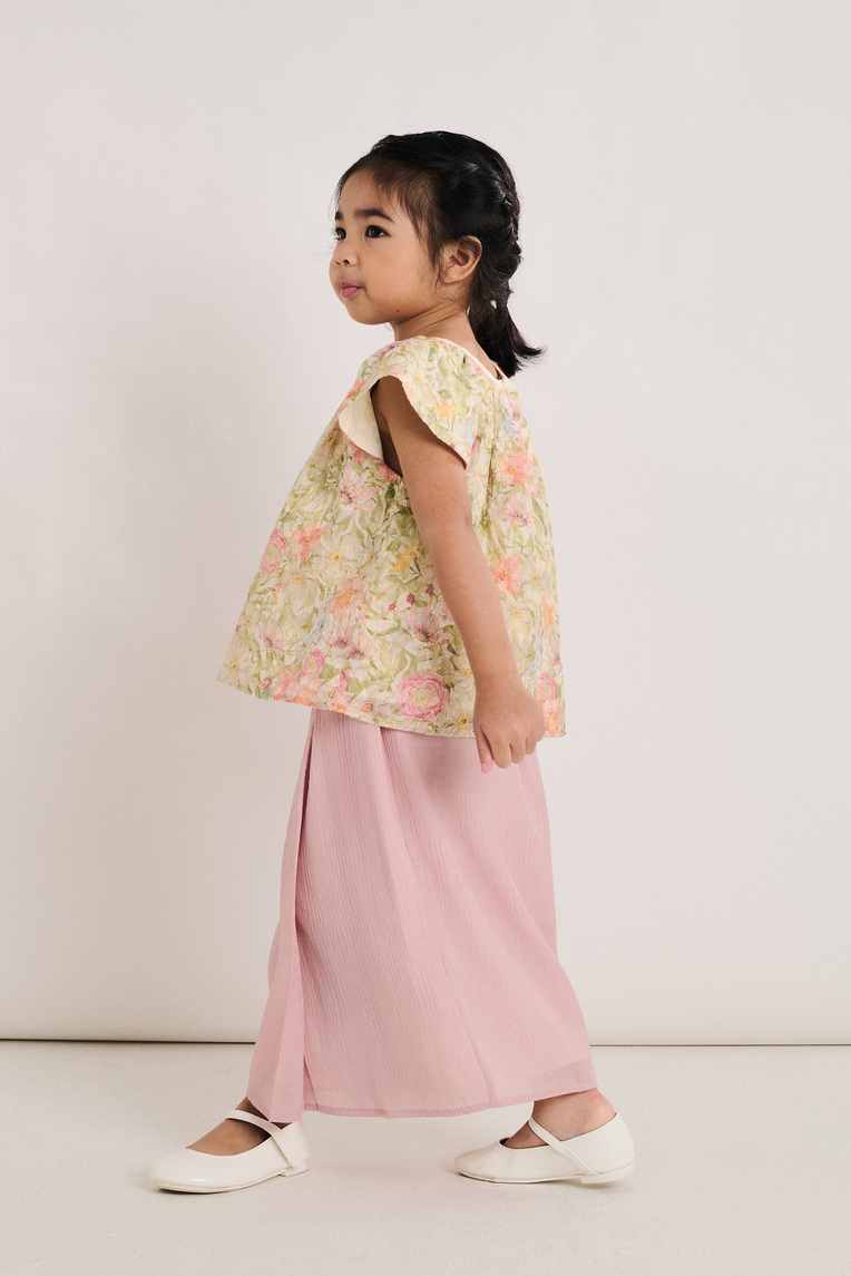 Floral Printed Ruffle-Sleeve Top