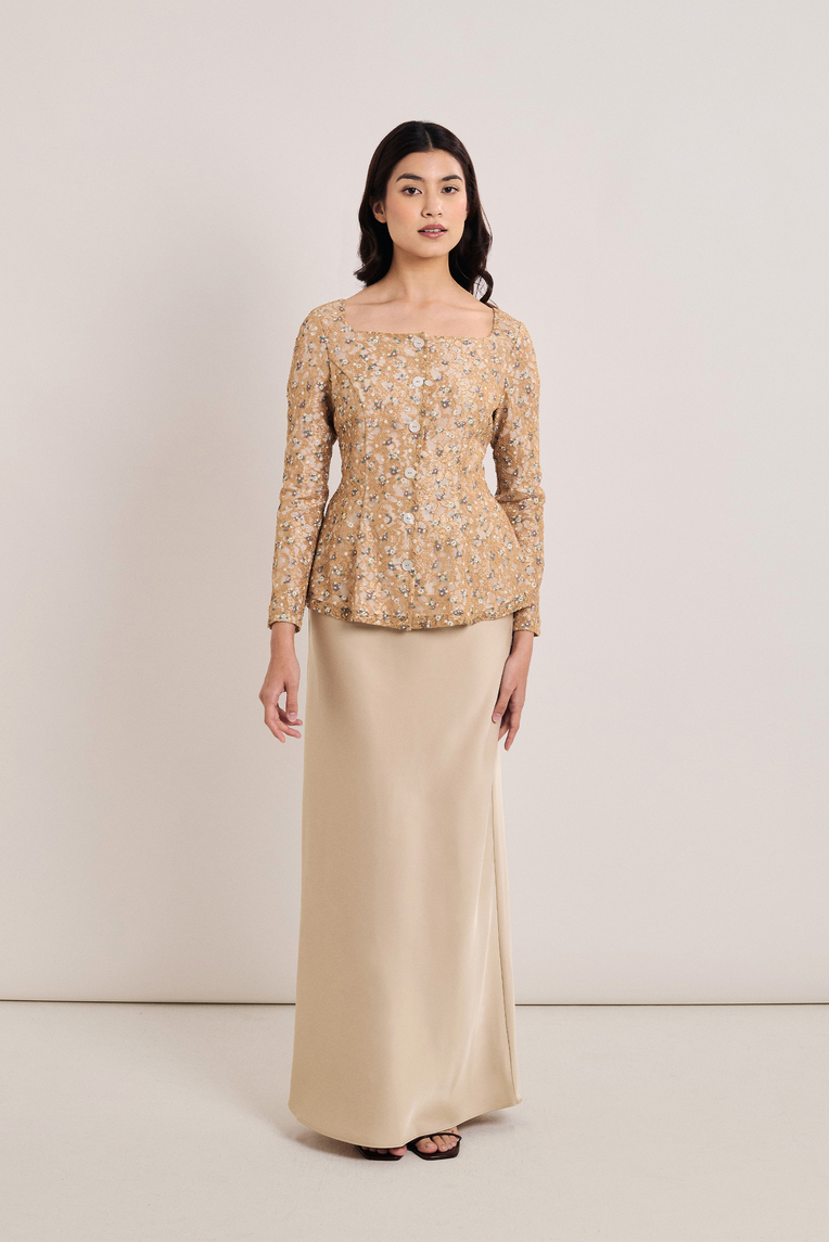 Boat-Neck Floral Lace Top