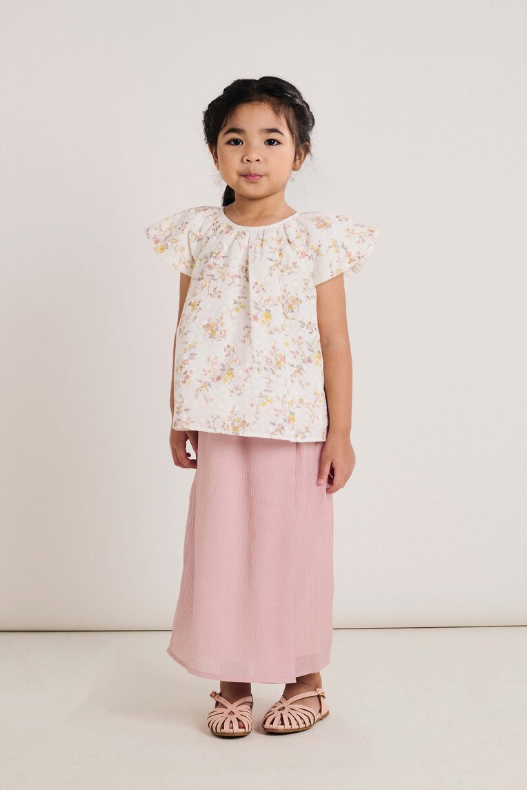 Floral Printed Ruffle-Sleeve Top