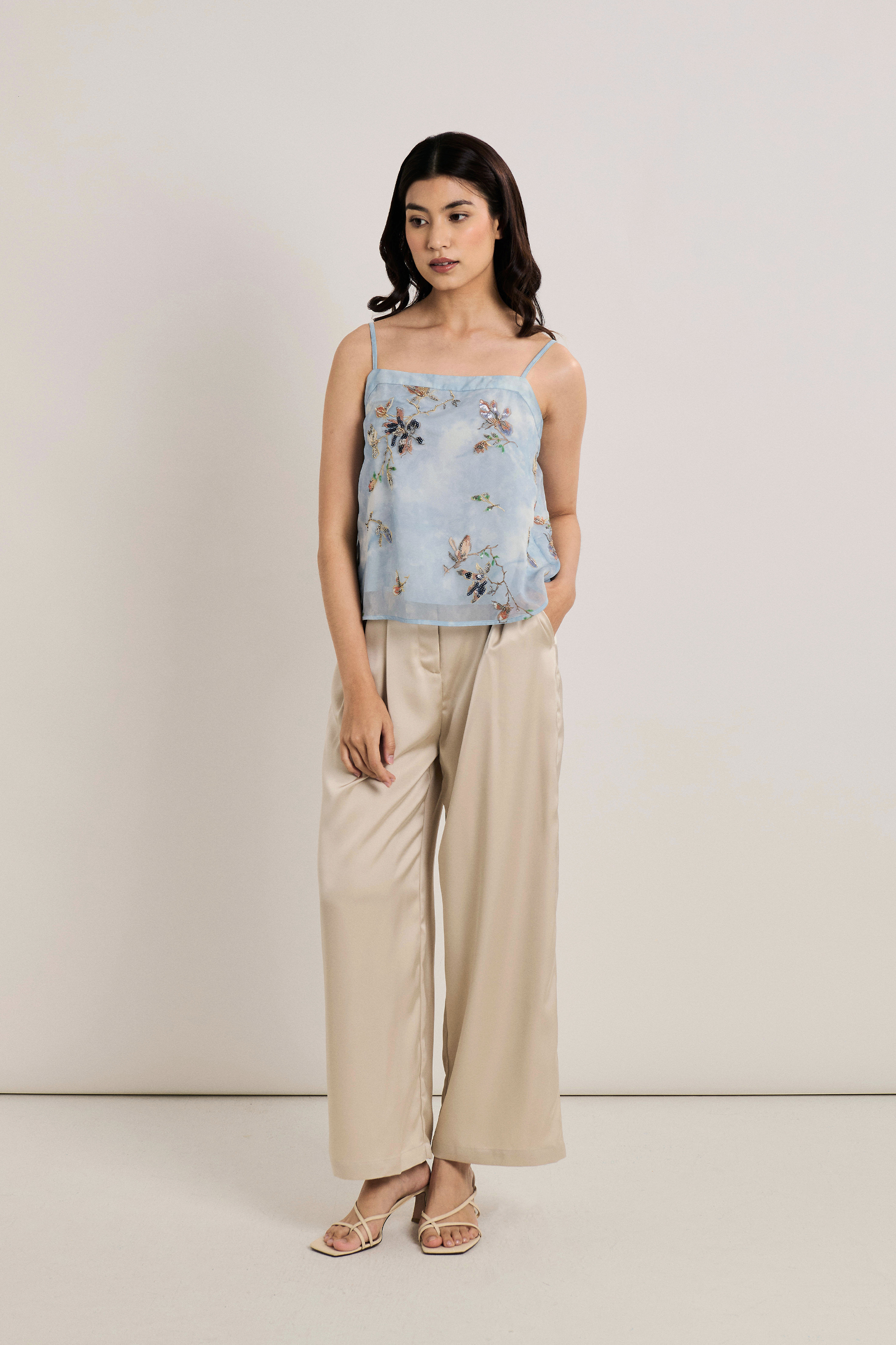 Floral Beaded Open Kebaya Set