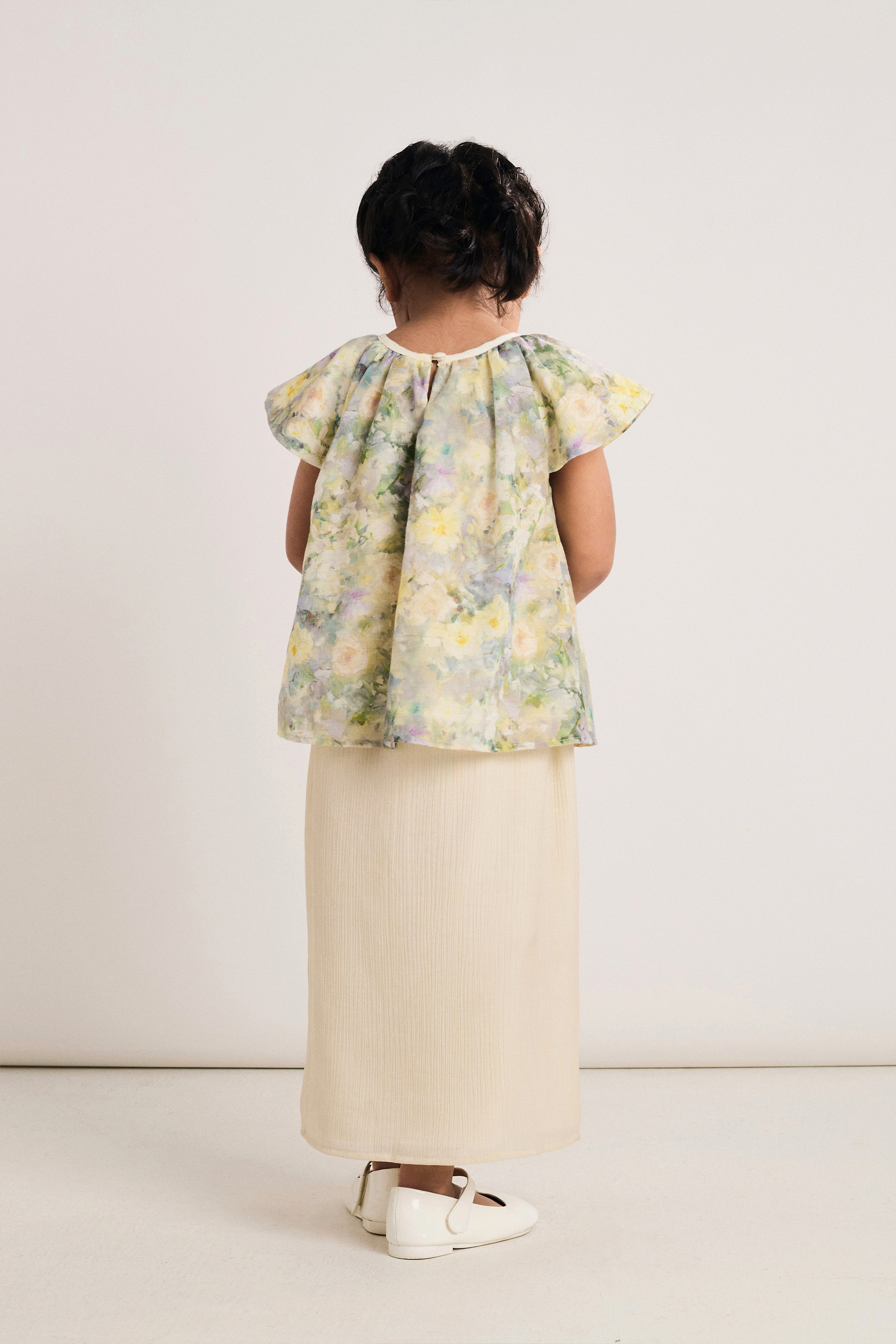 Floral Printed Ruffle-Sleeve Top