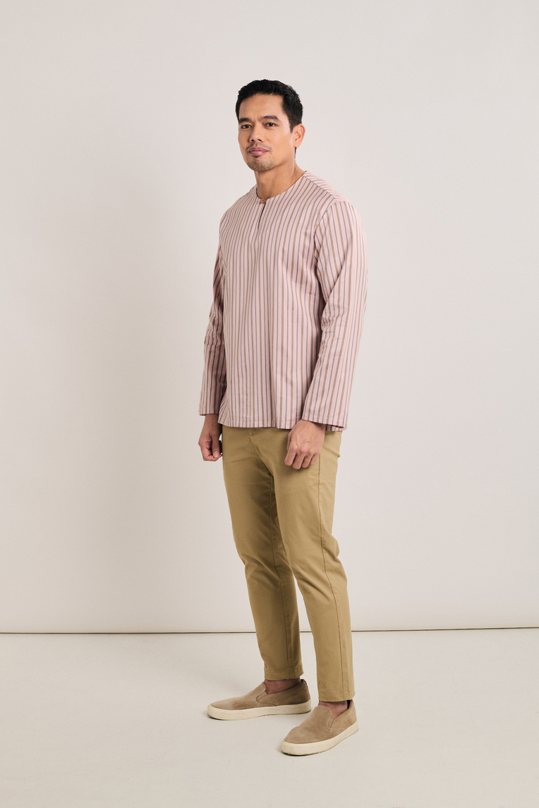 Men's Long-Sleeve Striped Kurta