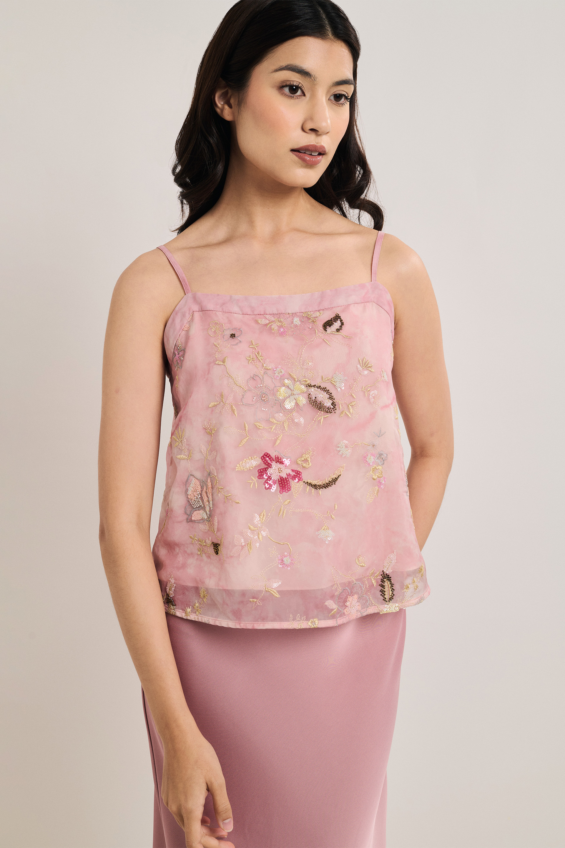 Floral Beaded Cami Top