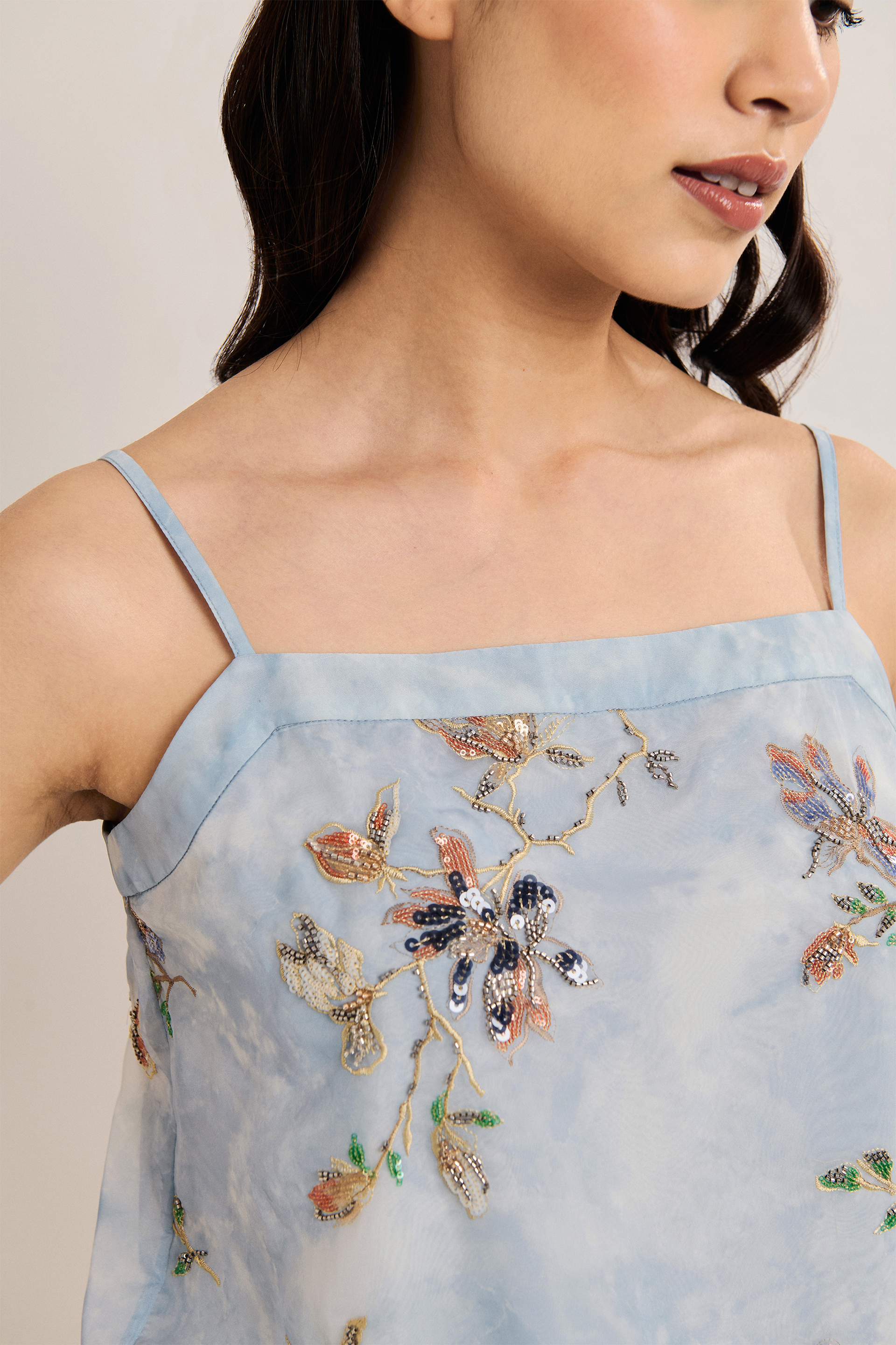 Floral Beaded Cami Top