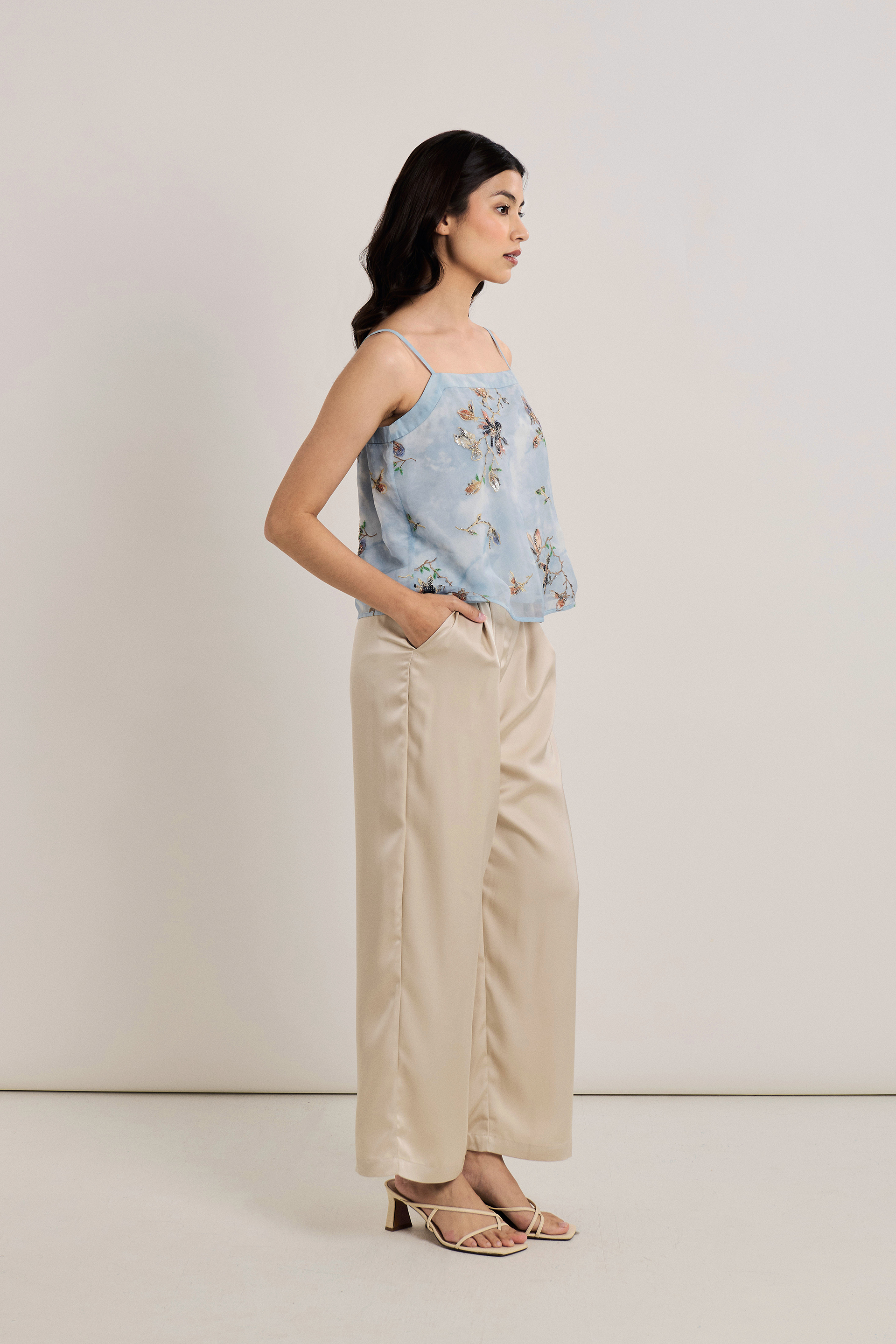 Floral Beaded Cami Top